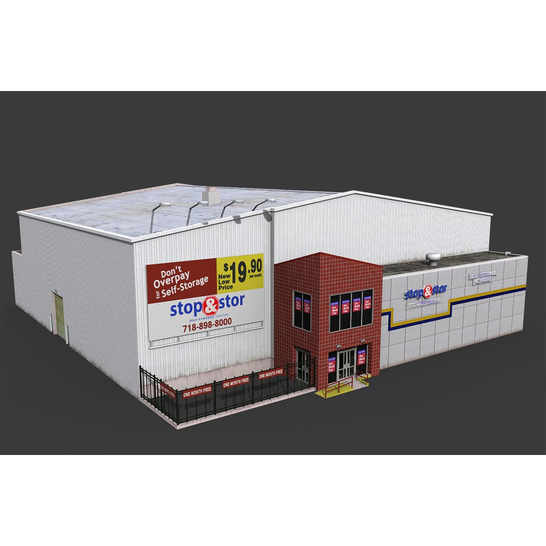 City Buildings 3D Model – Low Poly Industrial Pack for Games, FBX - View 42