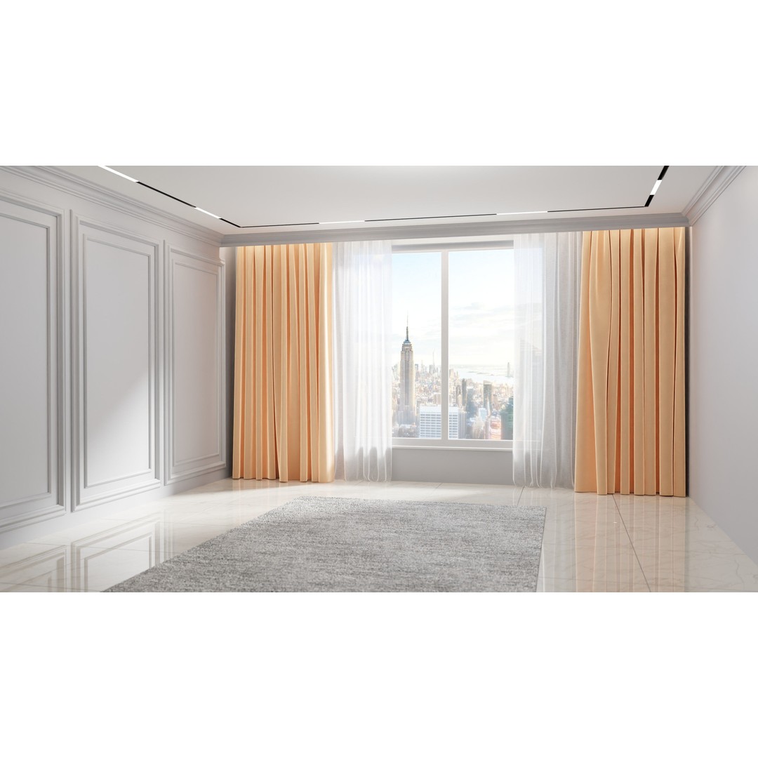 Luxury Curtains 3D Model – Low Poly Textile Set for Interior Design - View 12