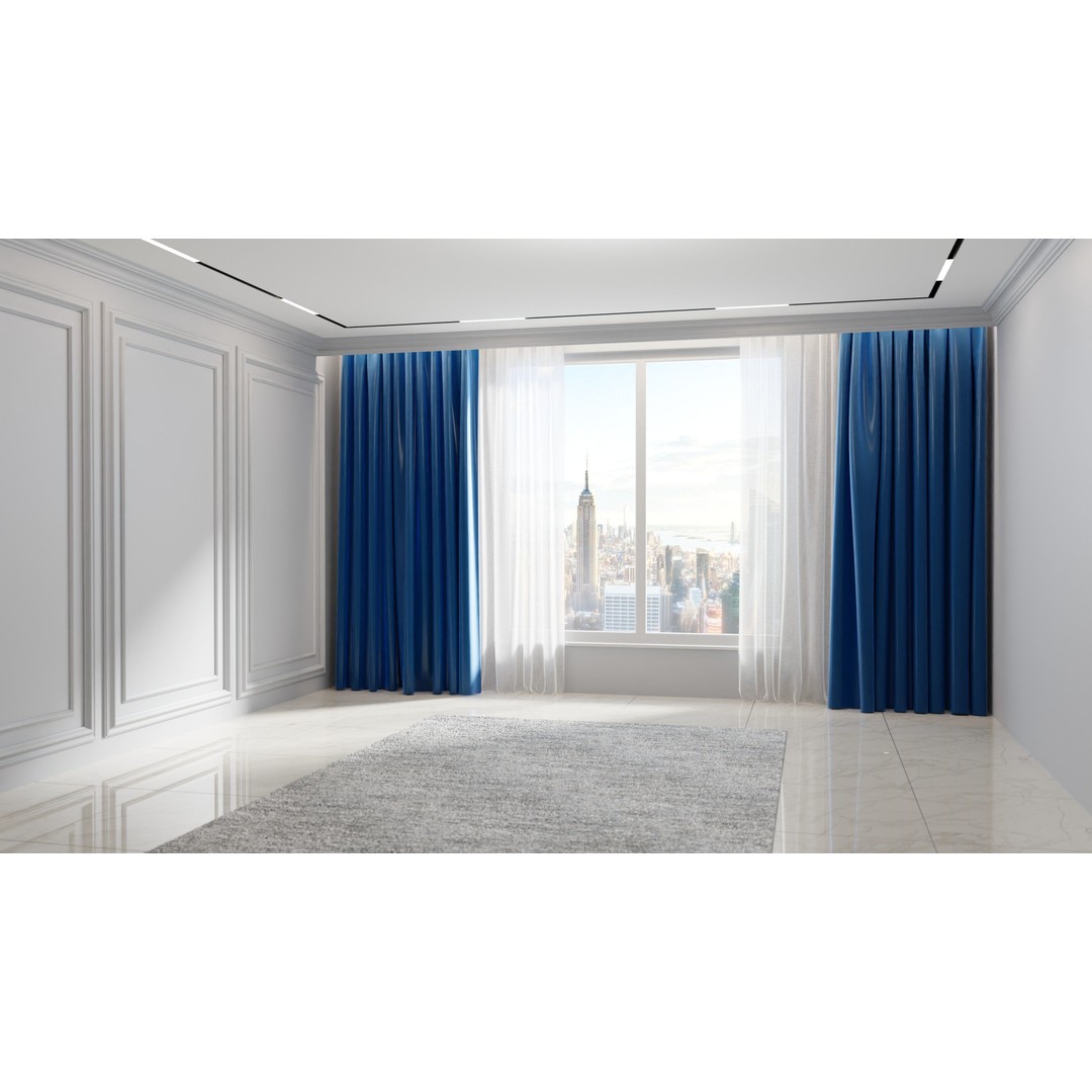 Luxury Curtains 3D Model – Low Poly Textile Set for Interior Design - View 15