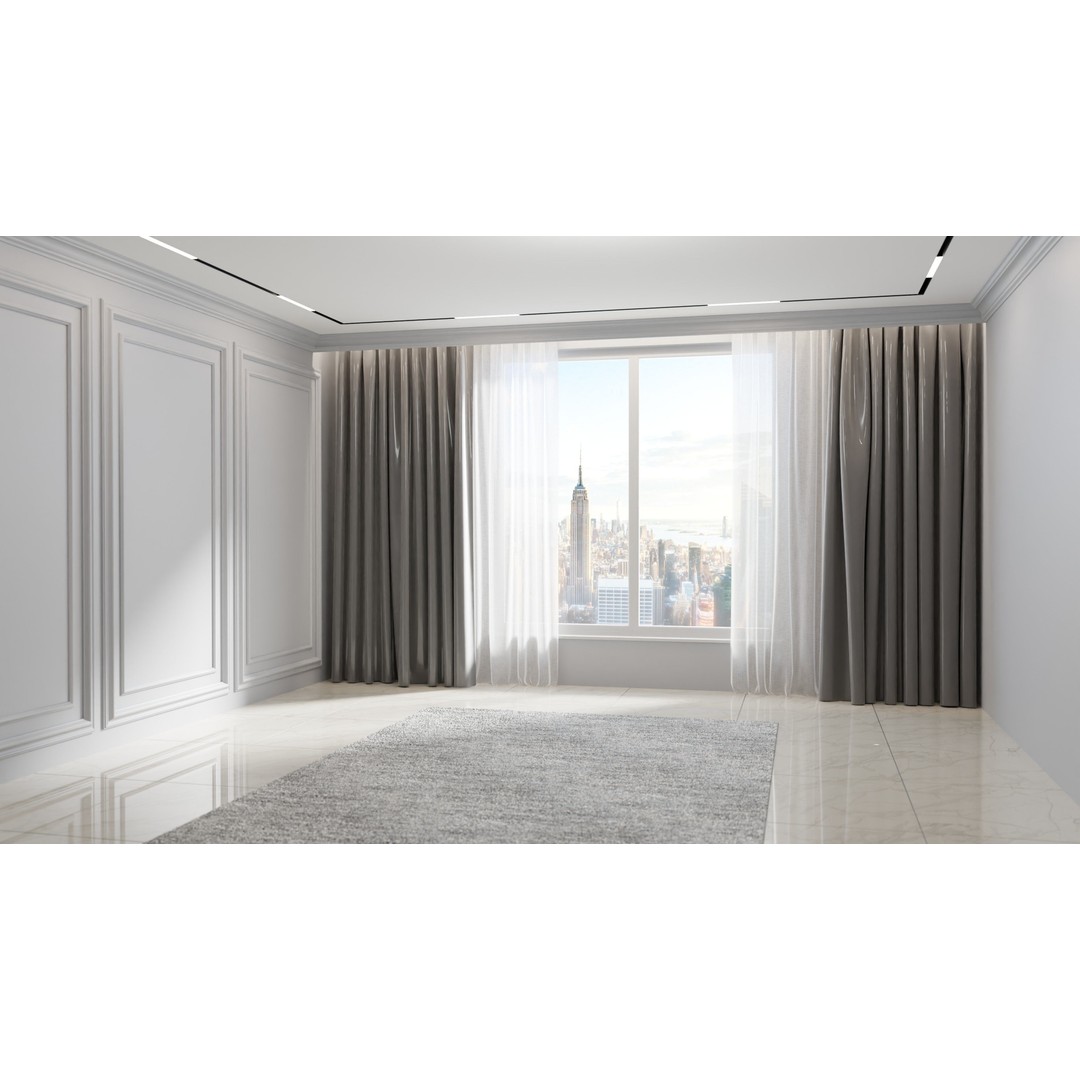 Luxury Curtains 3D Model – Low Poly Textile Set for Interior Design - View 16
