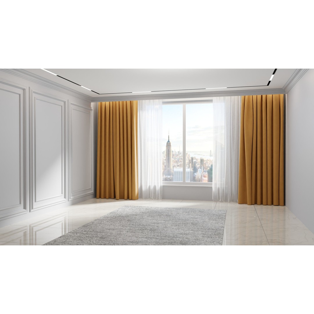 Luxury Curtains 3D Model – Low Poly Textile Set for Interior Design - View 17