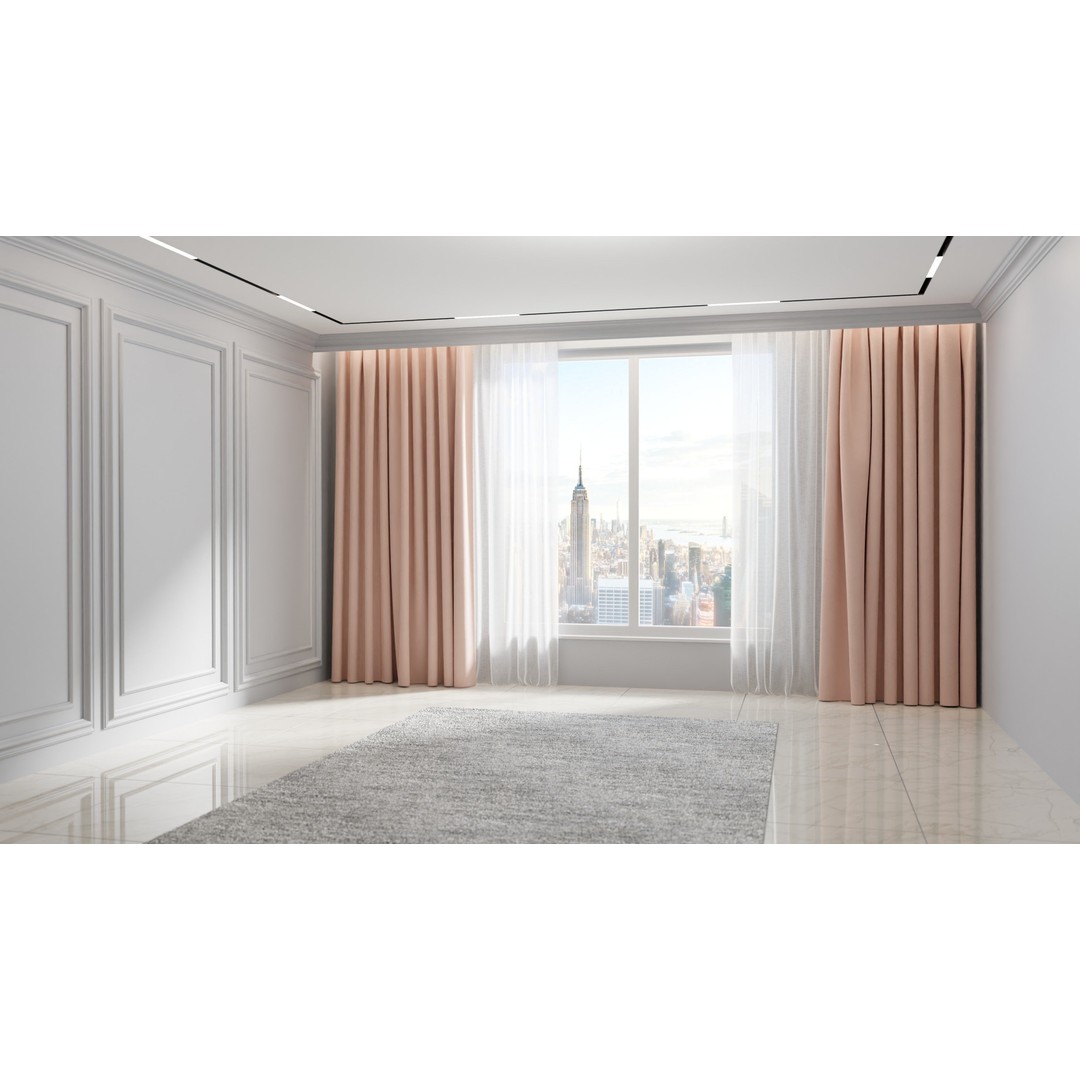 Luxury Curtains 3D Model – Low Poly Textile Set for Interior Design - View 18
