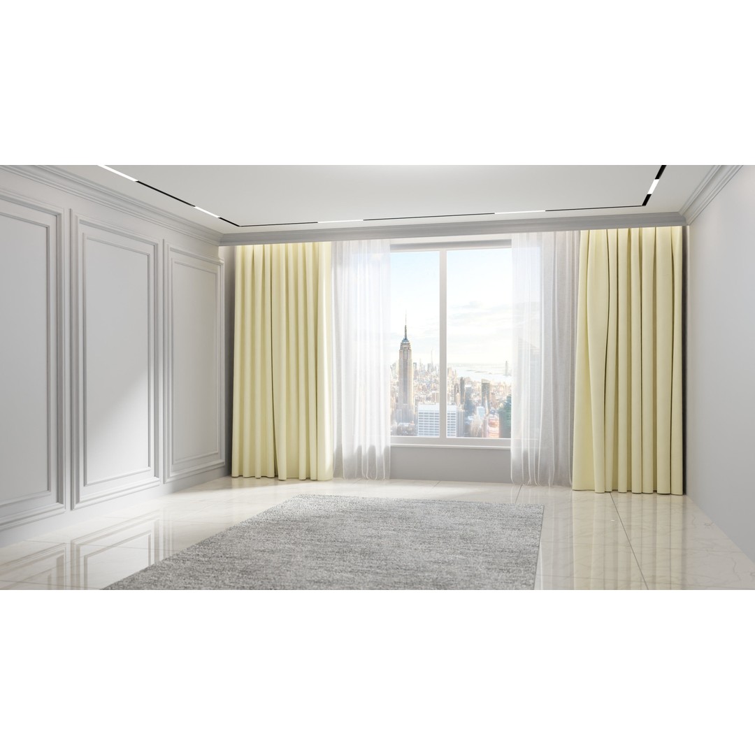 Luxury Curtains 3D Model – Low Poly Textile Set for Interior Design - View 19