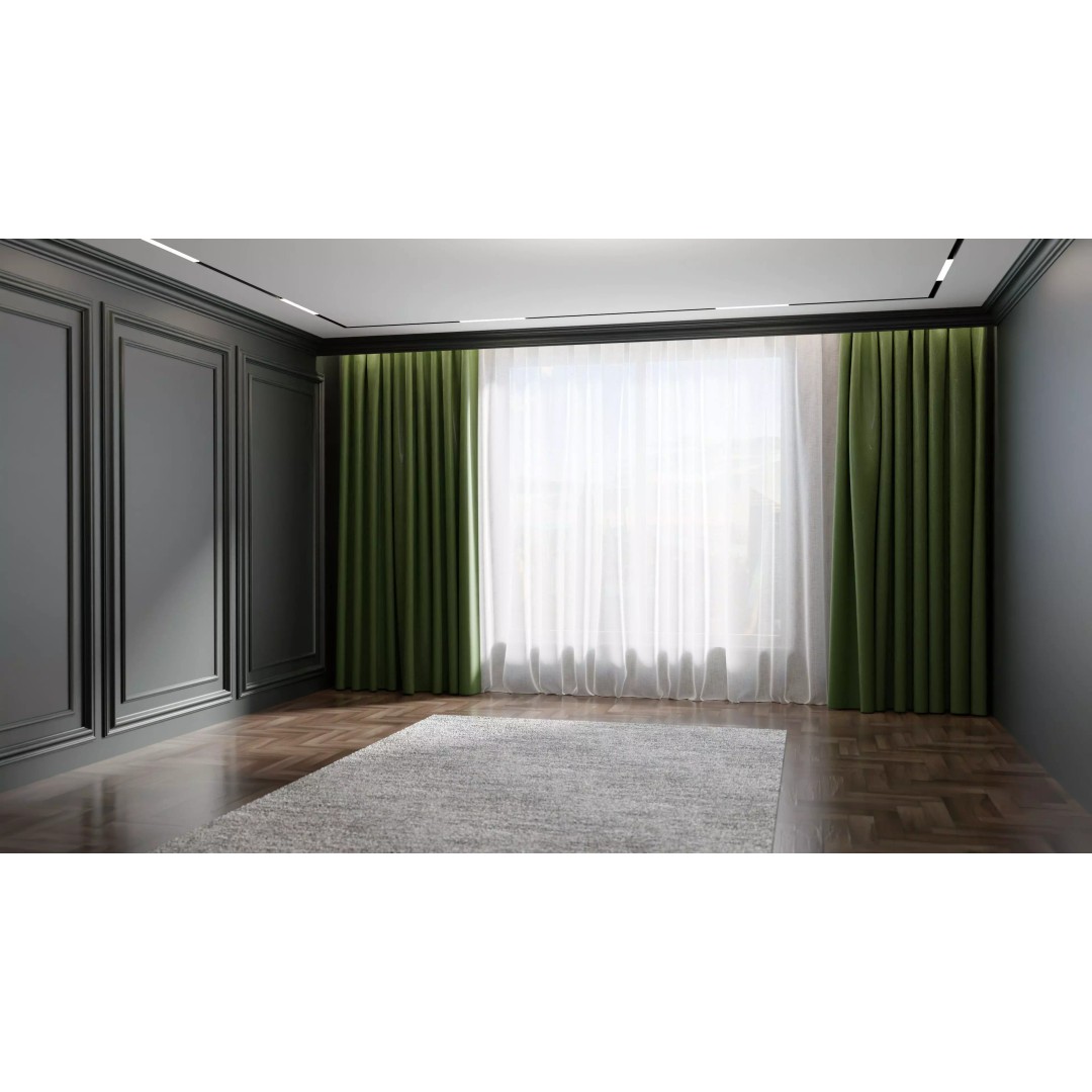 Luxury Curtains 3D Model – Low Poly Textile Set for Interior Design - View 2
