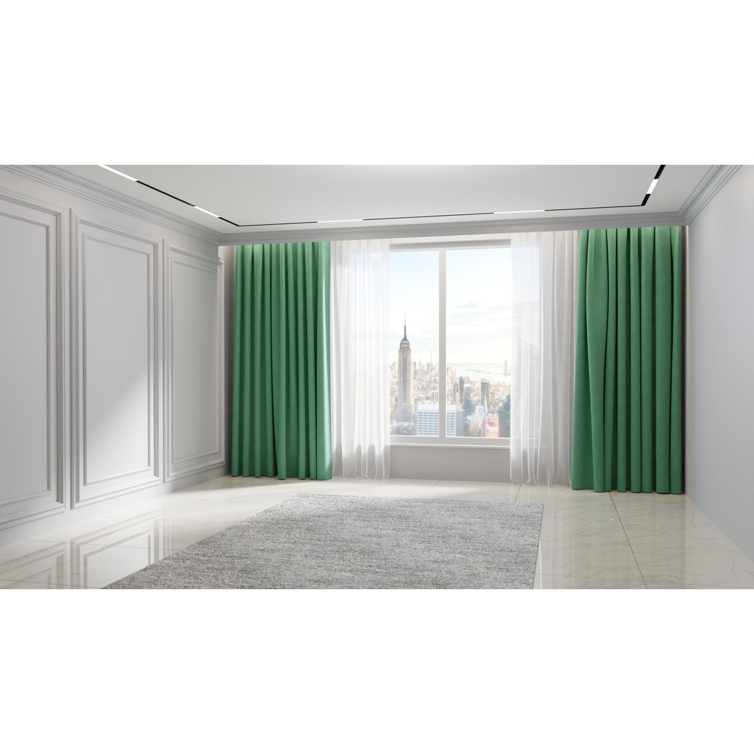Luxury Curtains 3D Model – Low Poly Textile Set for Interior Design - View 20