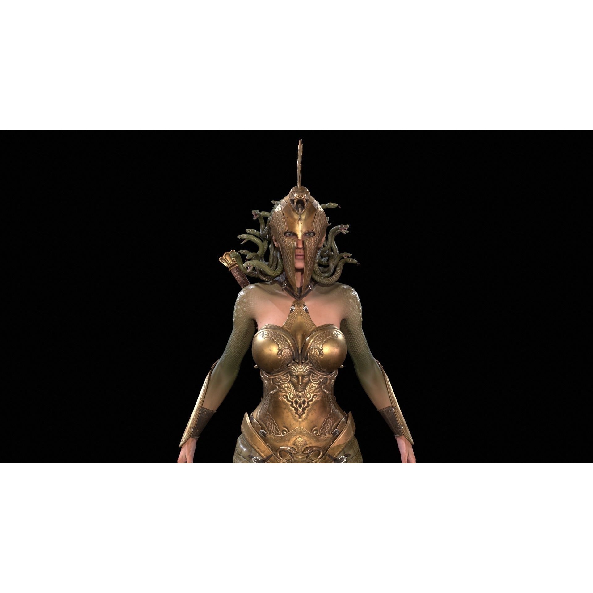 Meduse Gorgon - Low-Poly Game-Ready 3D Model - View 12