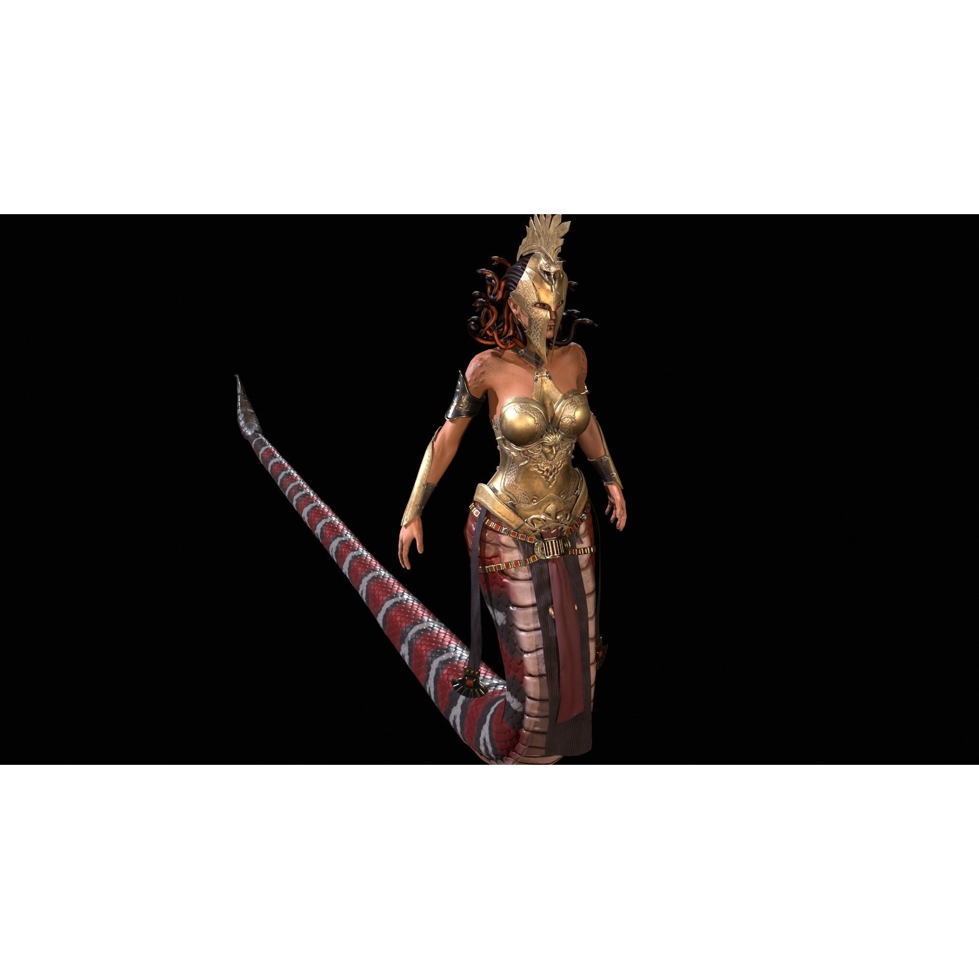 Meduse Gorgon - Low-Poly Game-Ready 3D Model - View 19