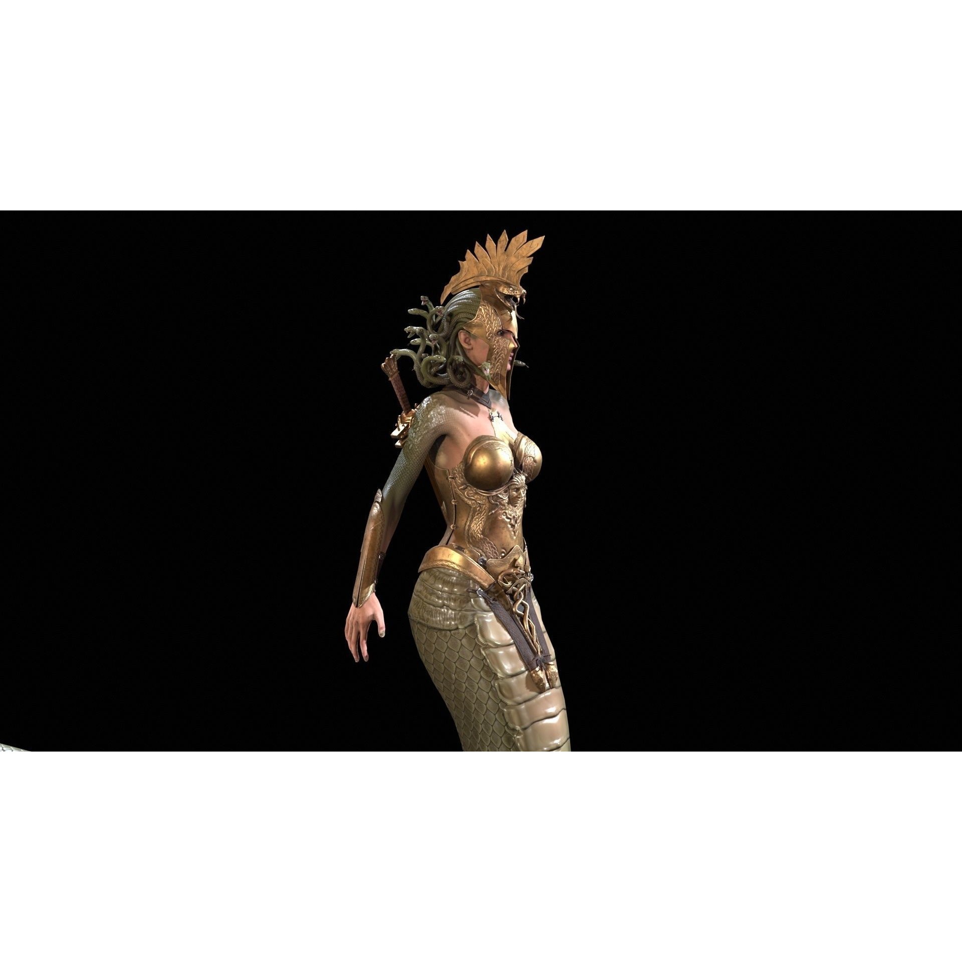 Meduse Gorgon - Low-Poly Game-Ready 3D Model - View 21