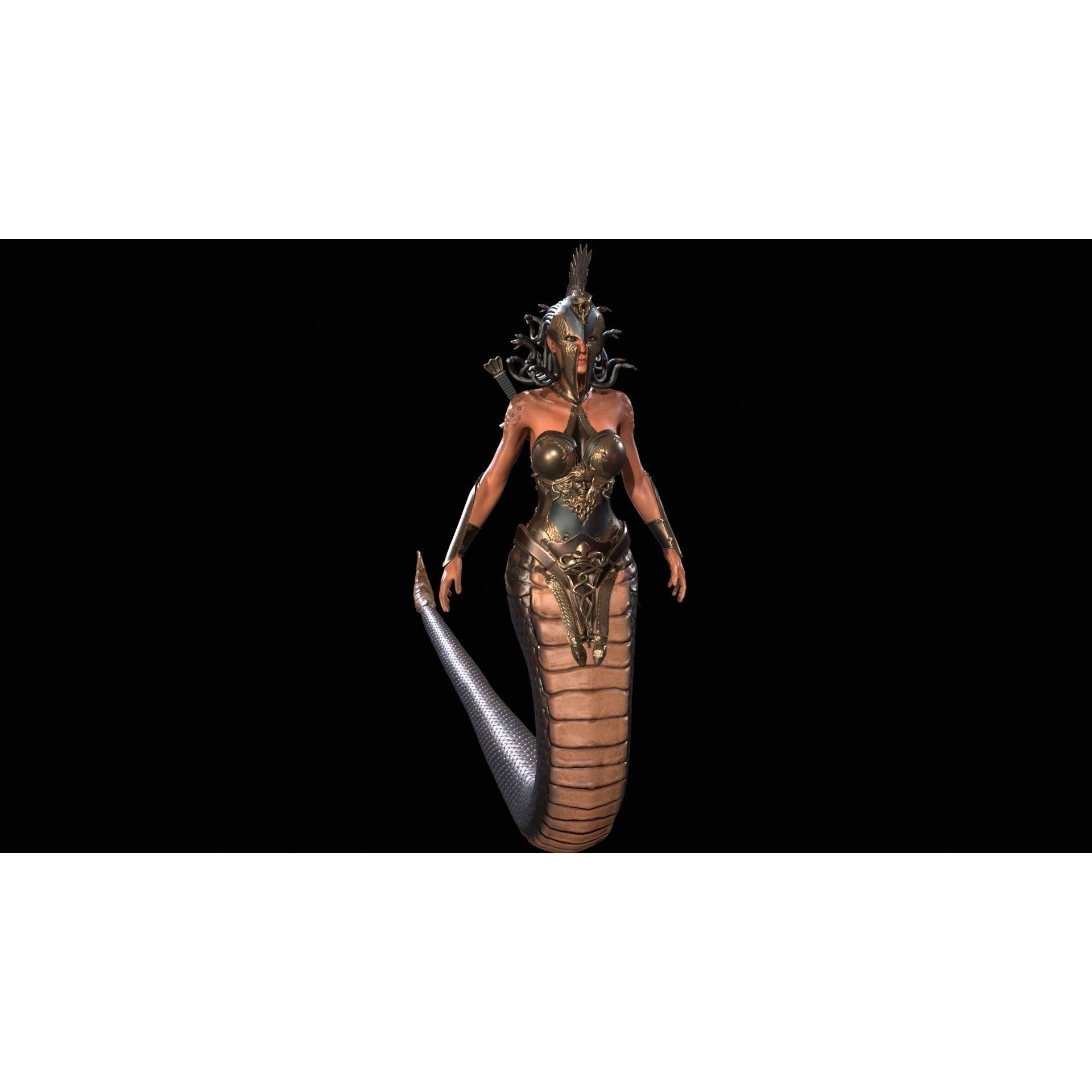 Meduse Gorgon - Low-Poly Game-Ready 3D Model - View 22