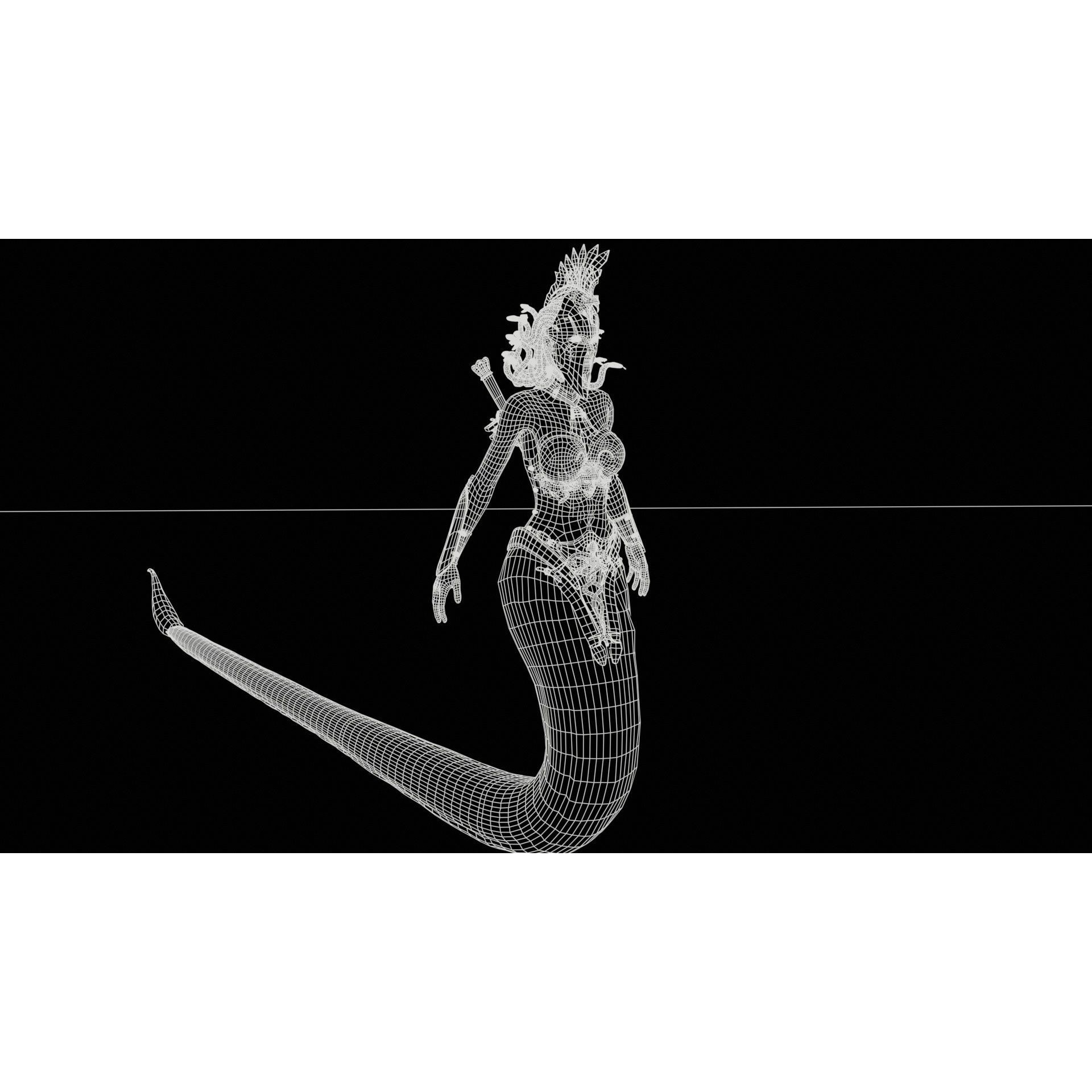 Meduse Gorgon - Low-Poly Game-Ready 3D Model - View 25