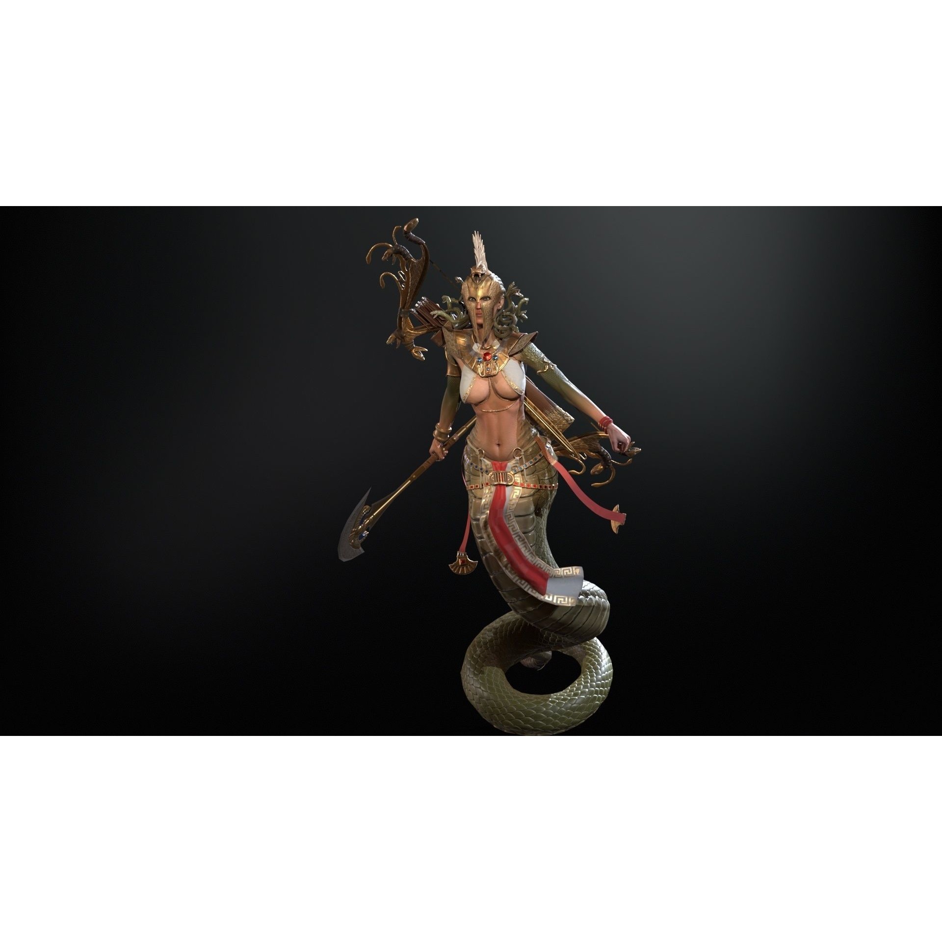 Meduse Gorgon - Low-Poly Game-Ready 3D Model - View 26