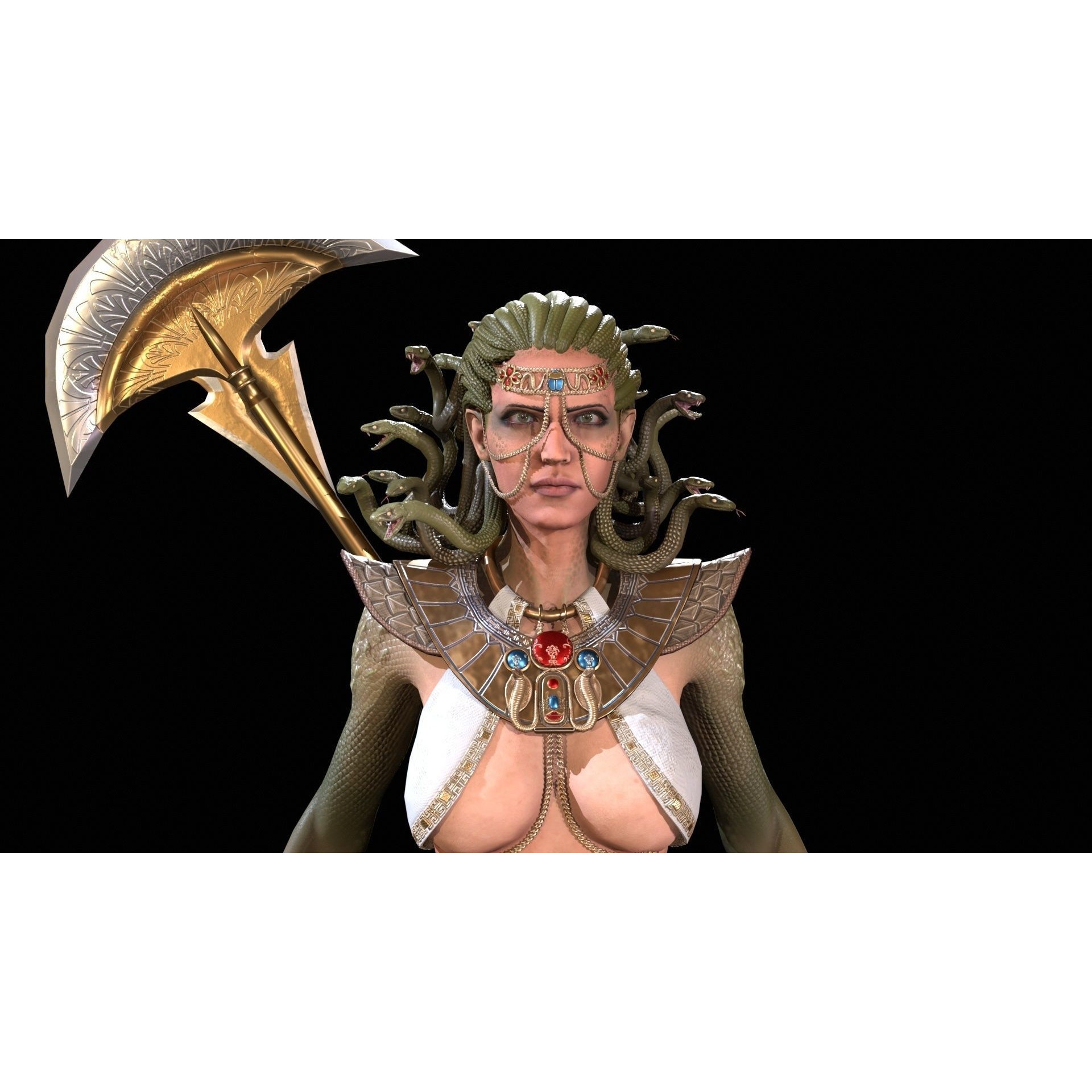 Meduse Gorgon - Low-Poly Game-Ready 3D Model - View 27