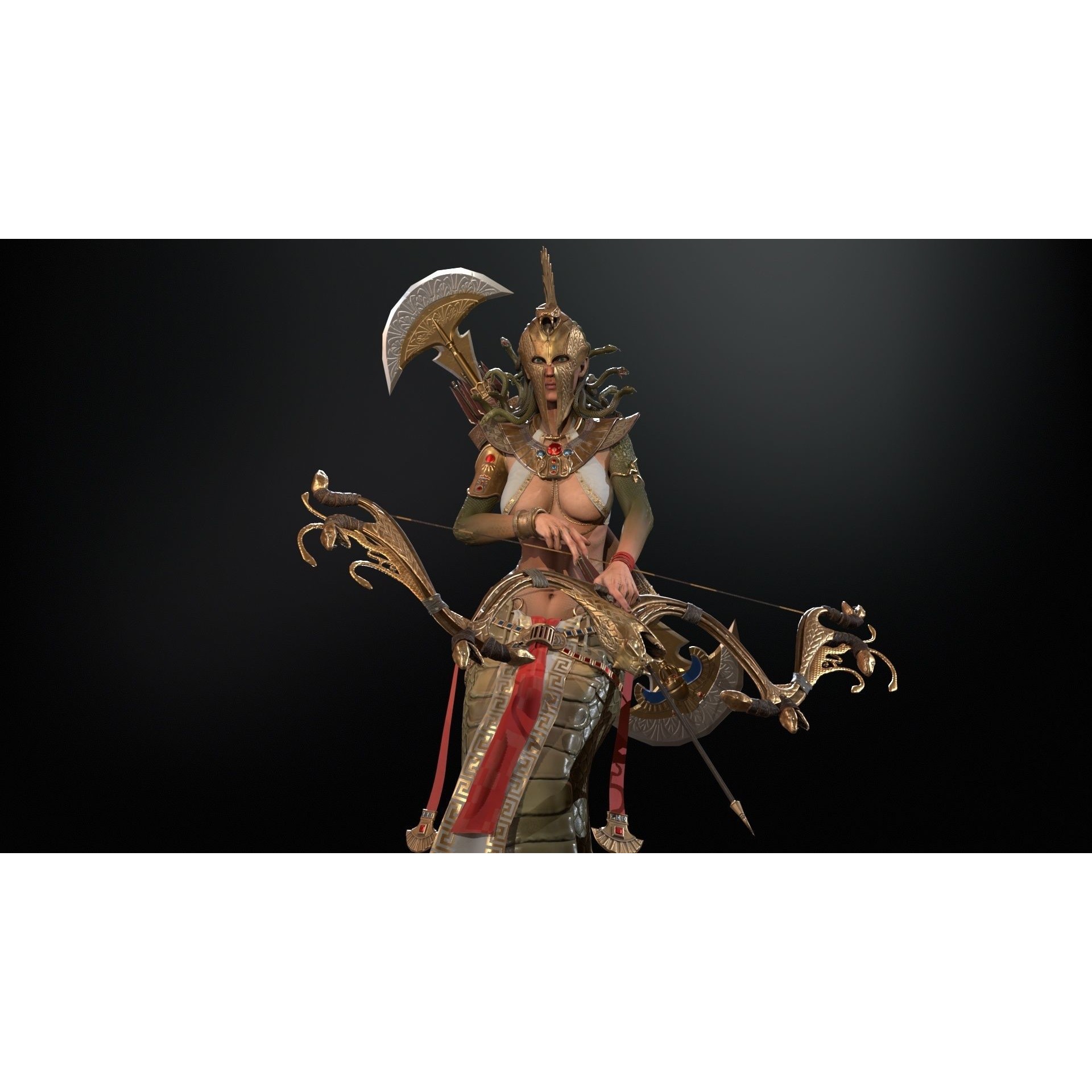 Meduse Gorgon - Low-Poly Game-Ready 3D Model - View 29