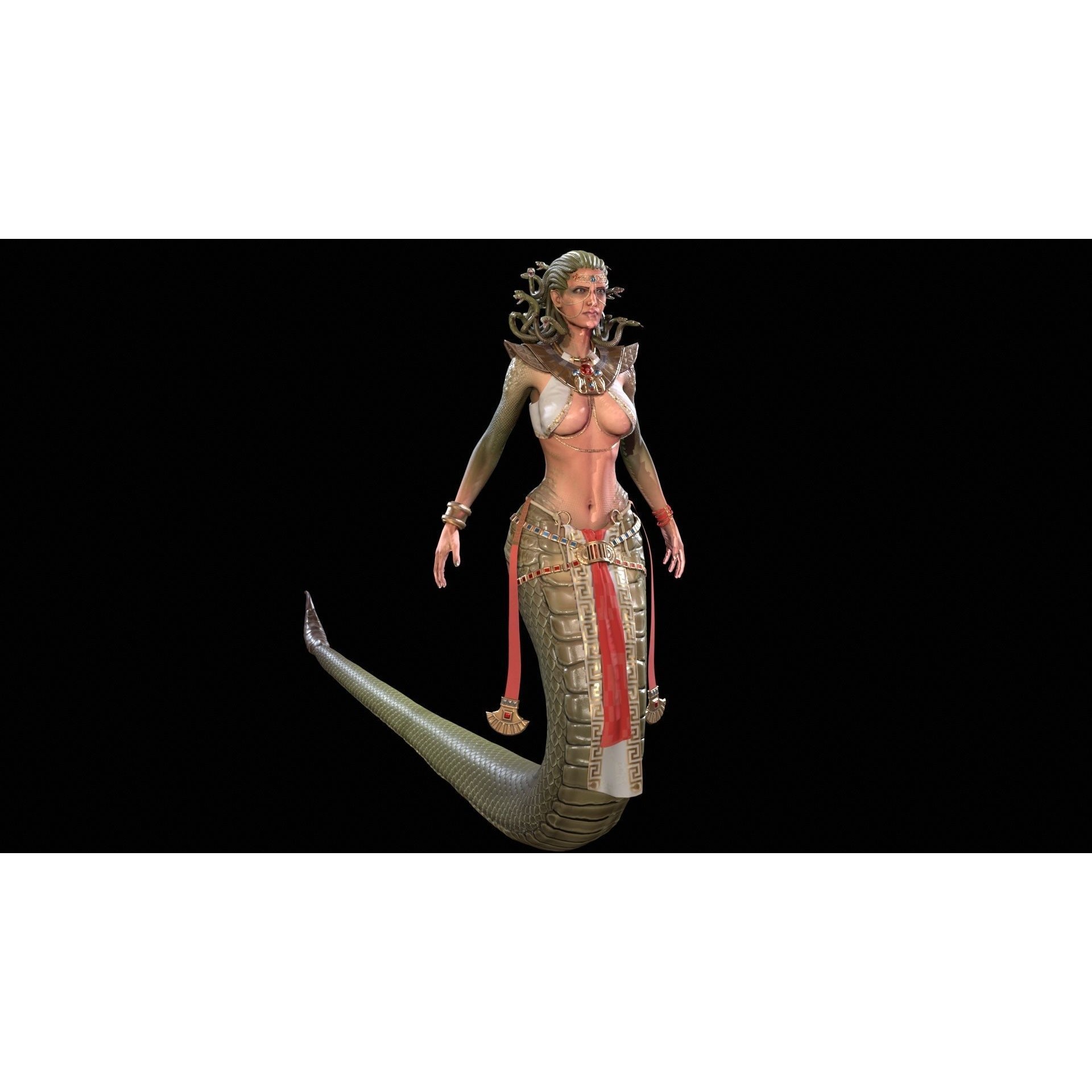 Meduse Gorgon - Low-Poly Game-Ready 3D Model - View 30