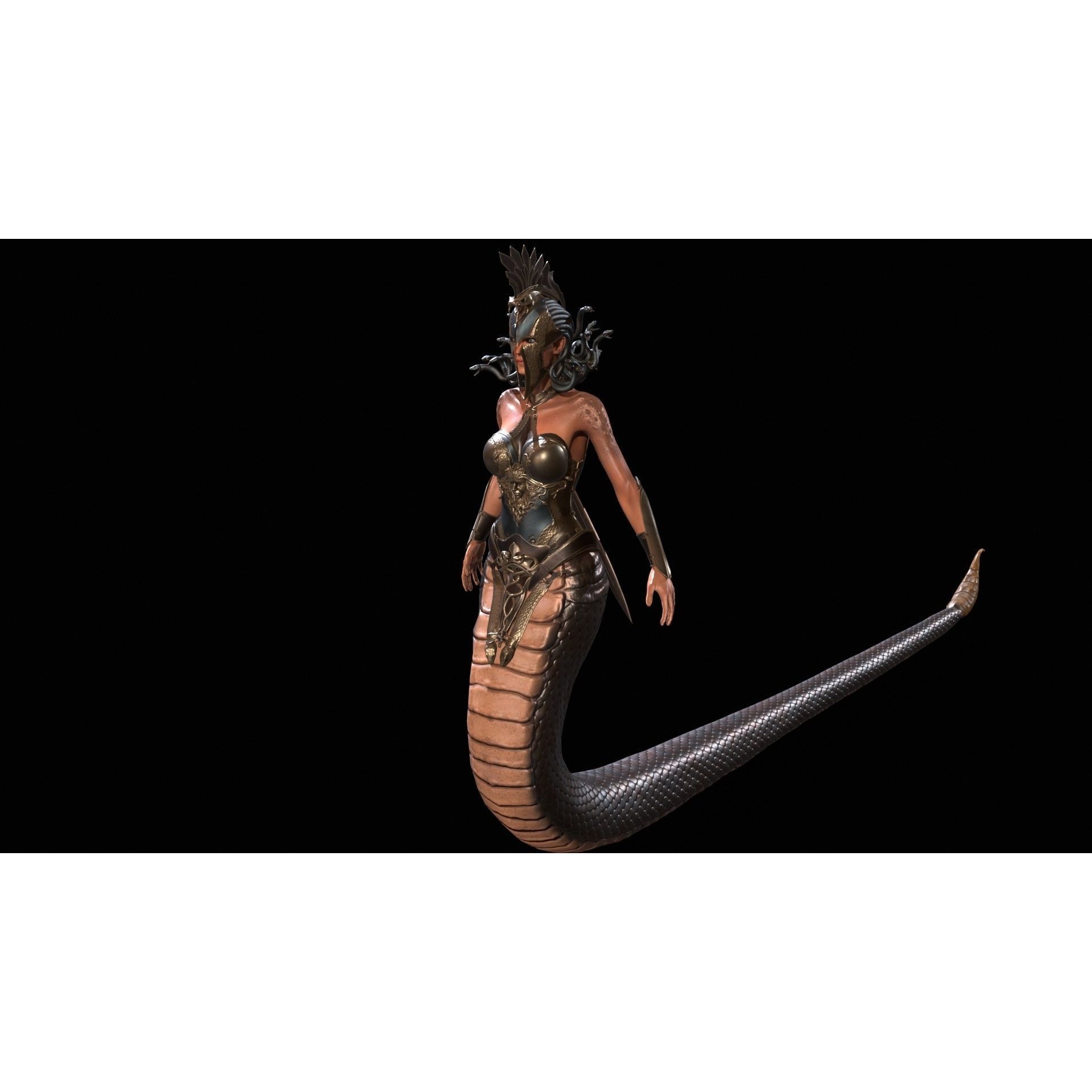 Meduse Gorgon - Low-Poly Game-Ready 3D Model - View 31