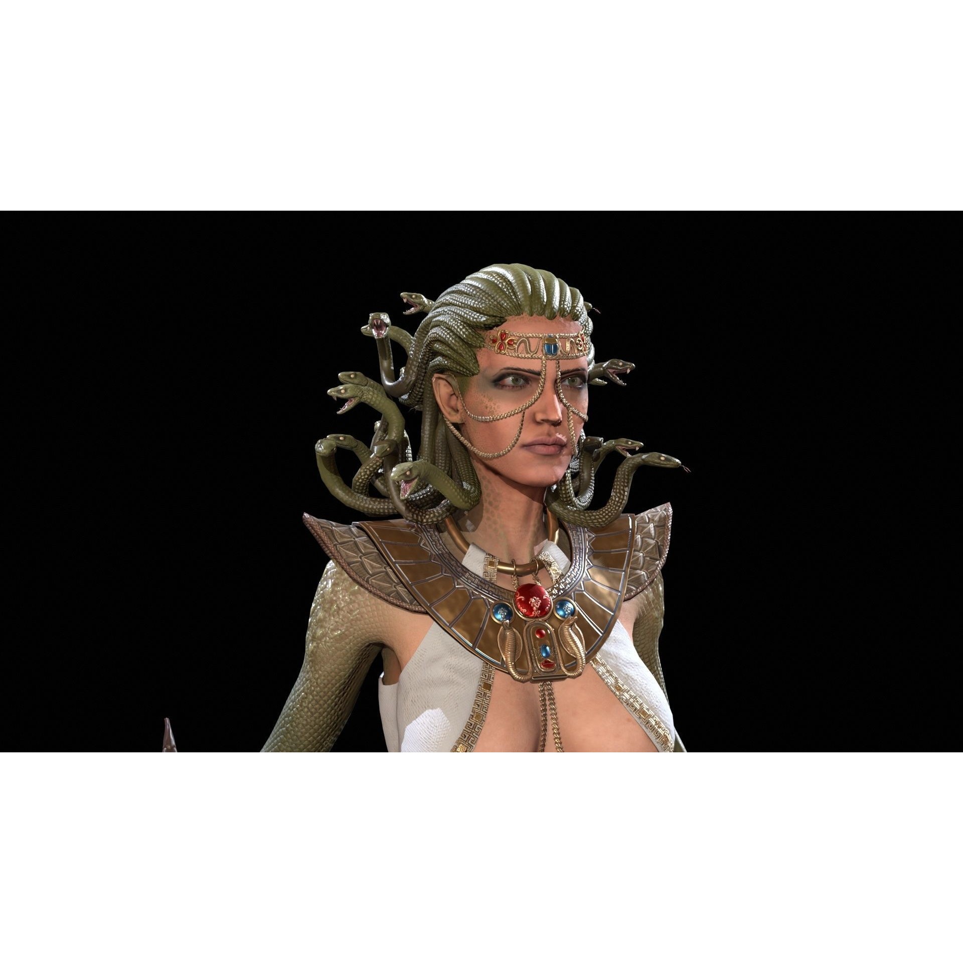 Meduse Gorgon - Low-Poly Game-Ready 3D Model - View 33