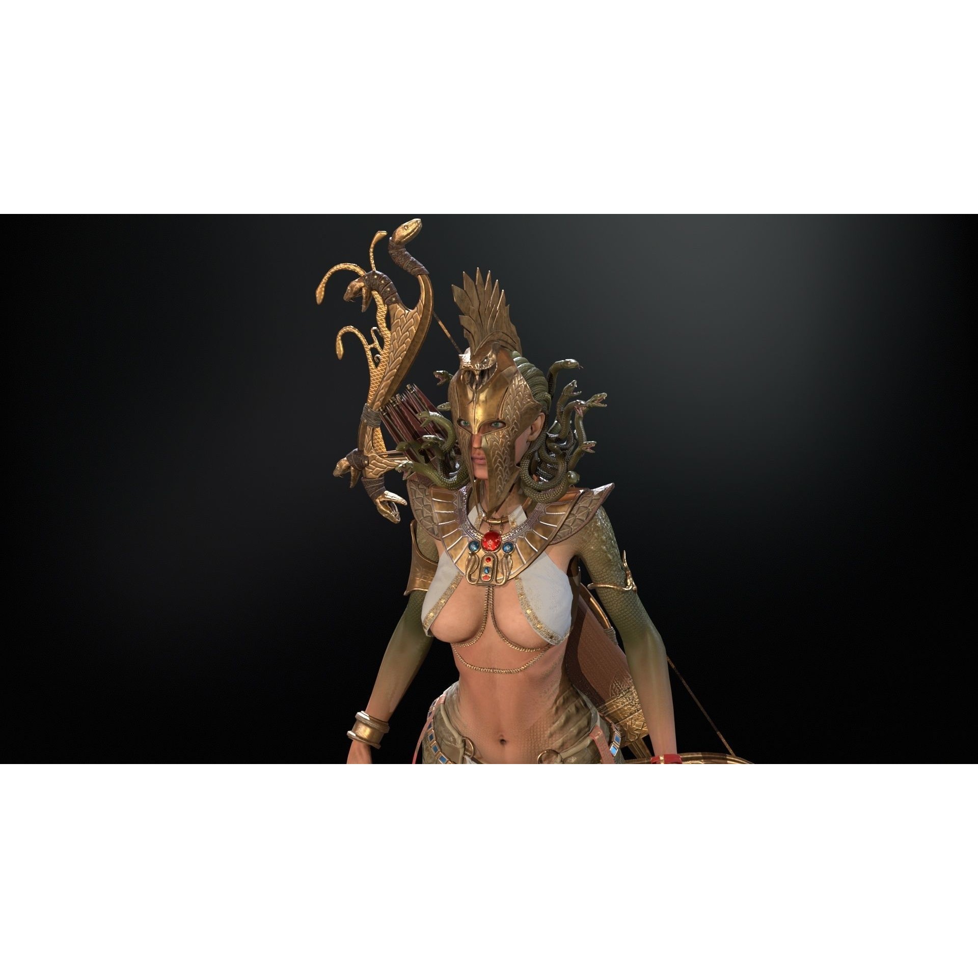 Meduse Gorgon - Low-Poly Game-Ready 3D Model - View 35
