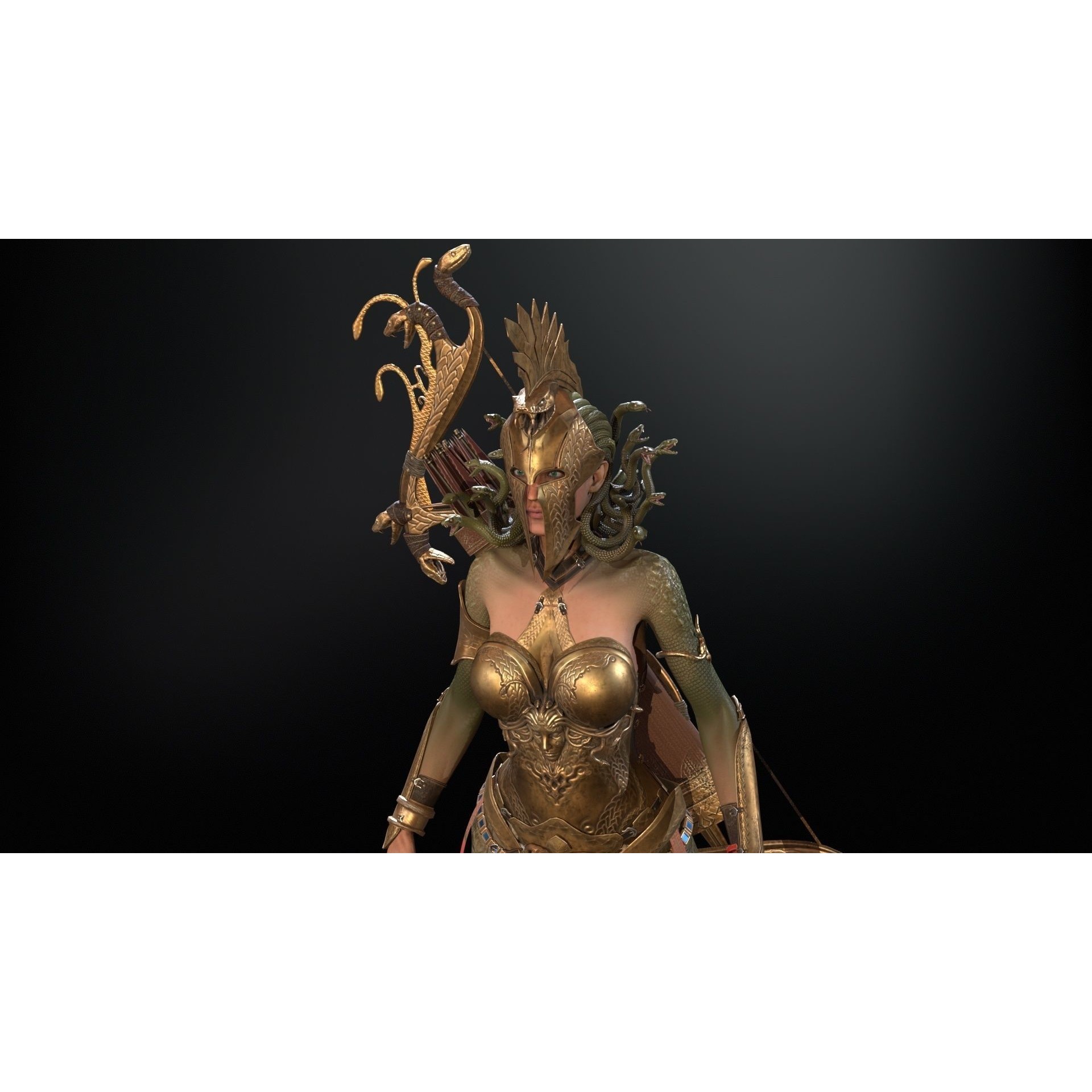 Meduse Gorgon - Low-Poly Game-Ready 3D Model - View 38