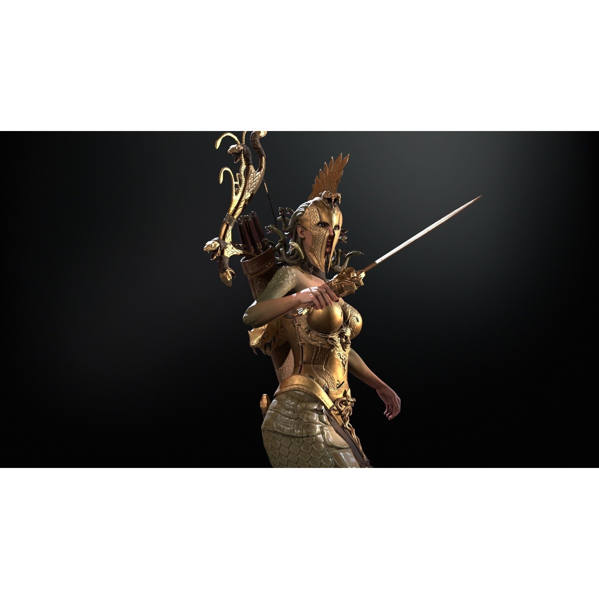 Meduse Gorgon - Low-Poly Game-Ready 3D Model - View 41