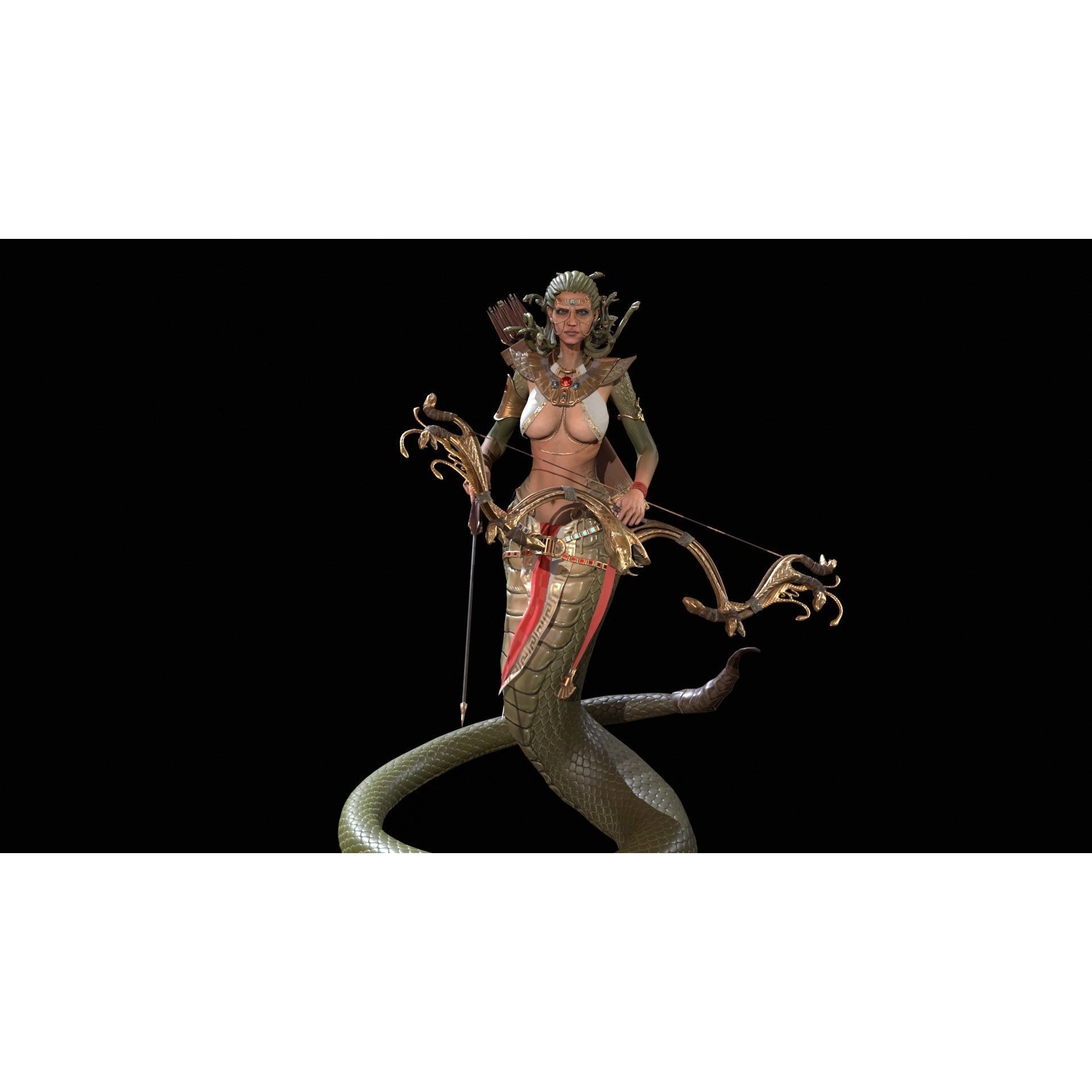 Meduse Gorgon - Low-Poly Game-Ready 3D Model - View 45