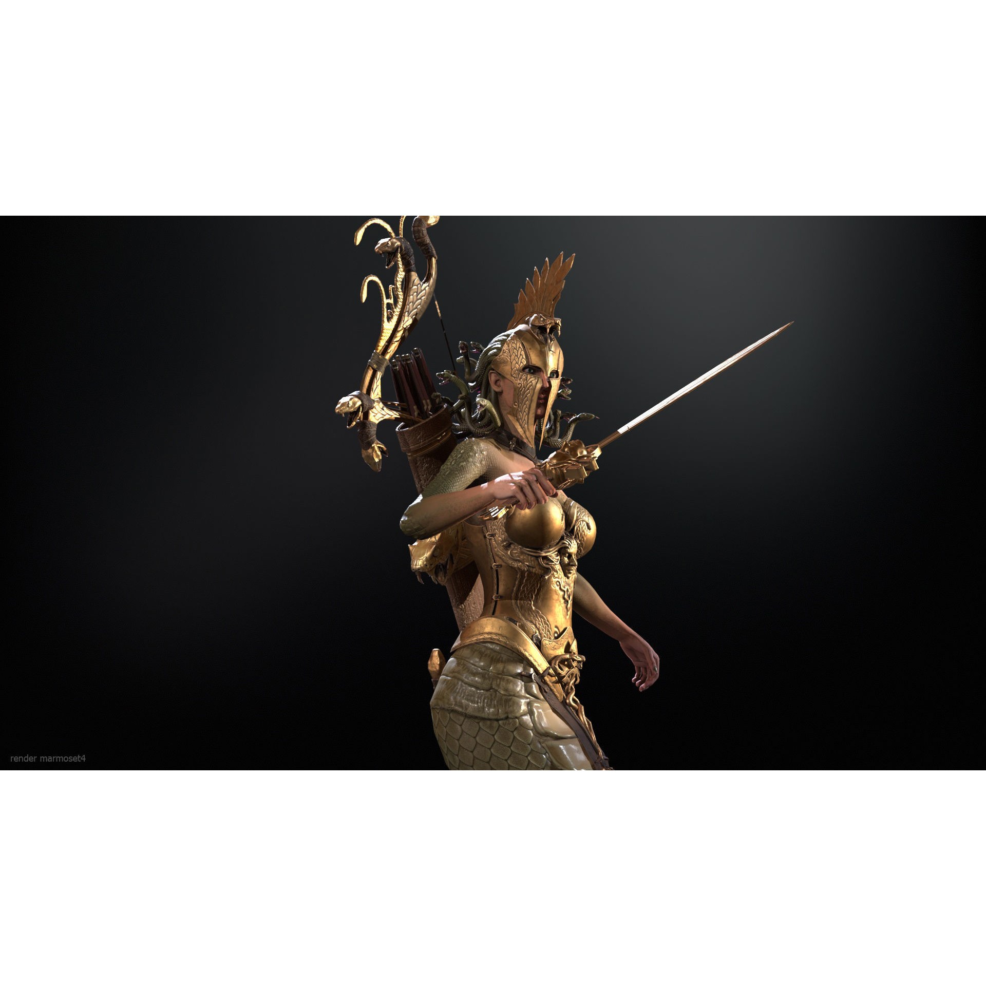 Meduse Gorgon - Low-Poly Game-Ready 3D Model - View 6