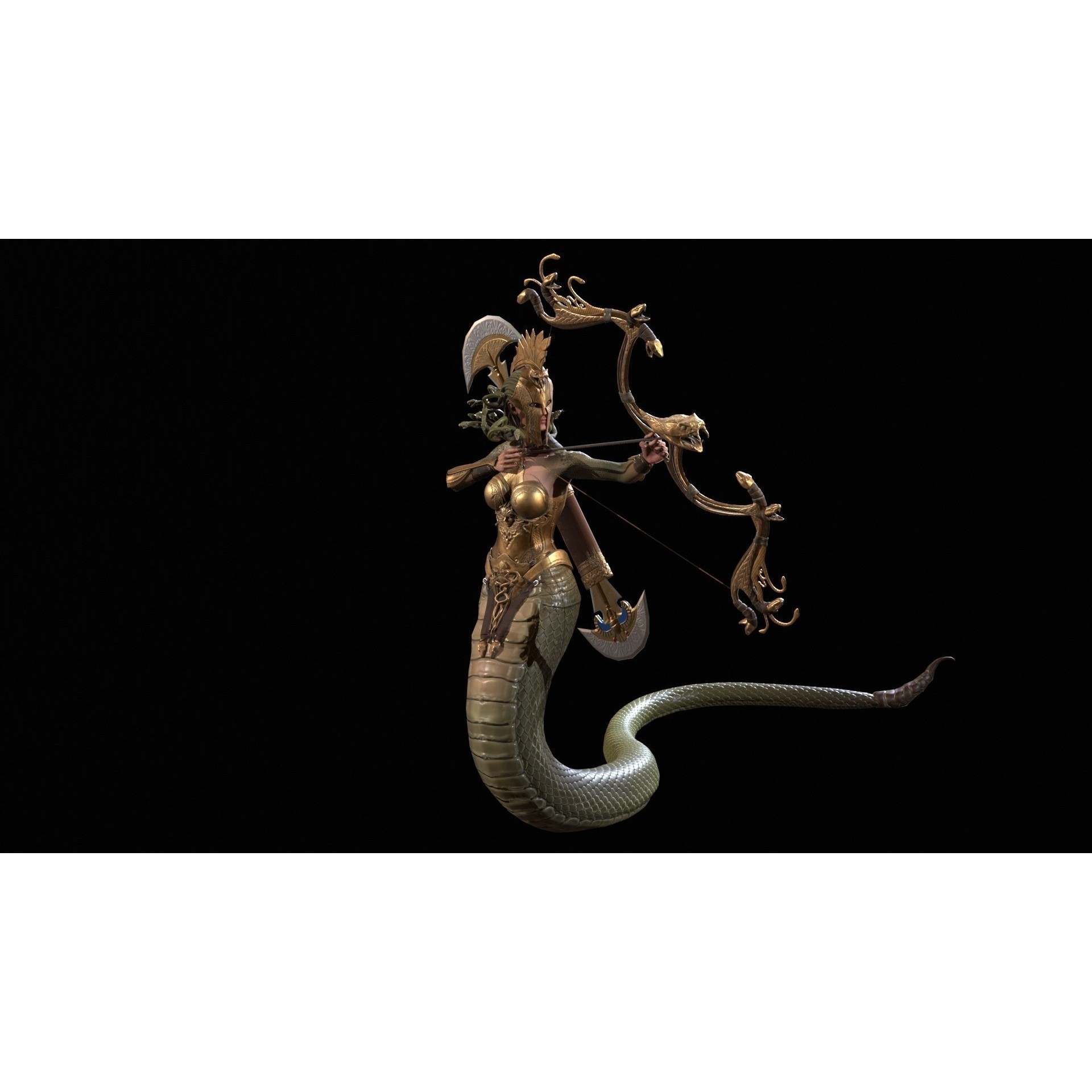 Meduse Gorgon - Low-Poly Game-Ready 3D Model - View 8