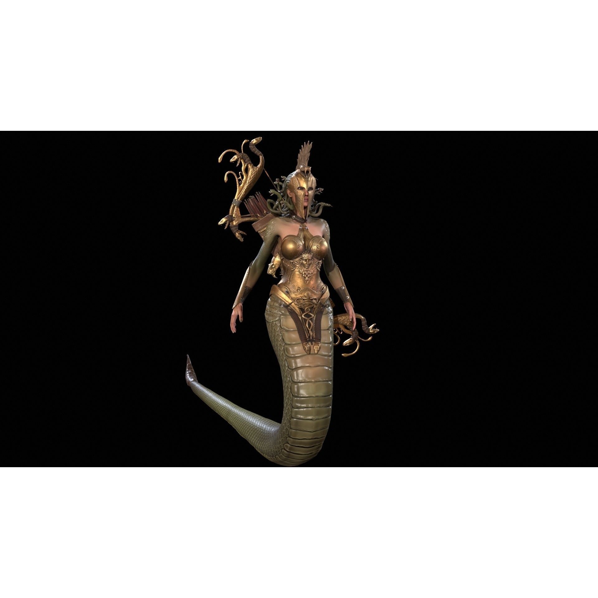 Meduse Gorgon - Low-Poly Game-Ready 3D Model - View 9