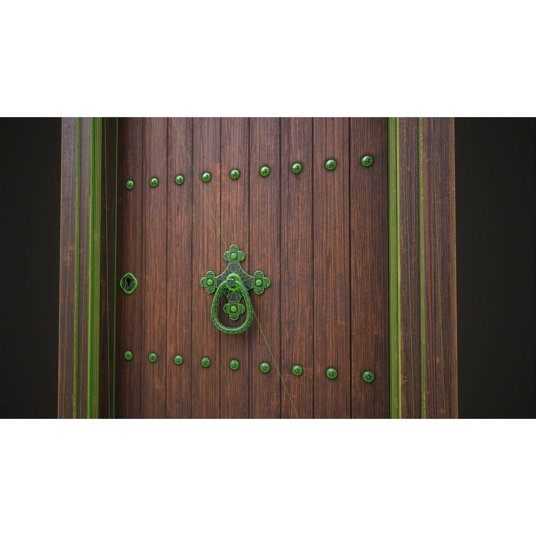 Old Wooden Front Door 3D Model – Low Poly Game Ready Asset, FBX