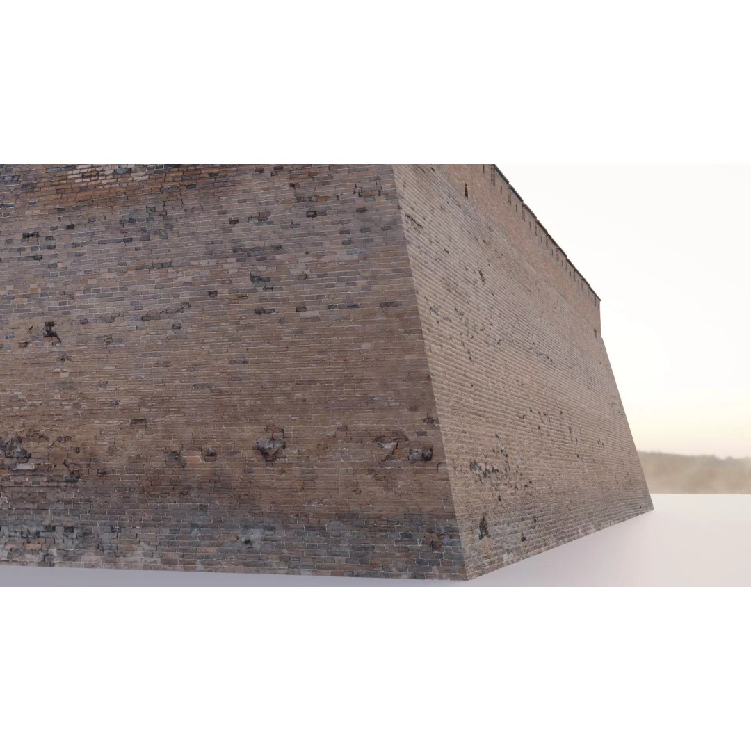 Modular Brick Wall 3D Model – Low Poly Procedural City Asset - View 12