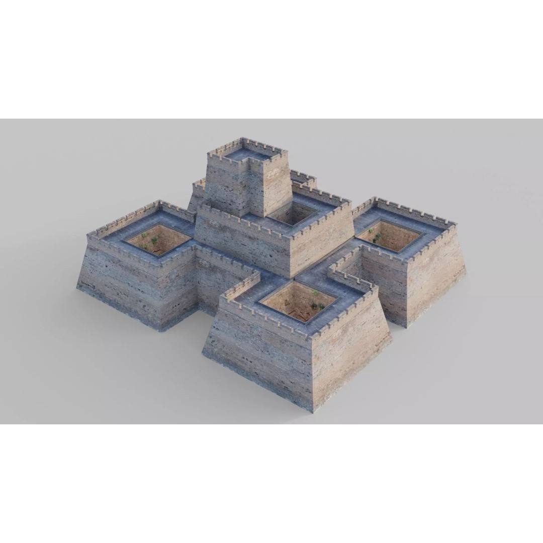 Modular Brick Wall 3D Model – Low Poly Procedural City Asset - View 14