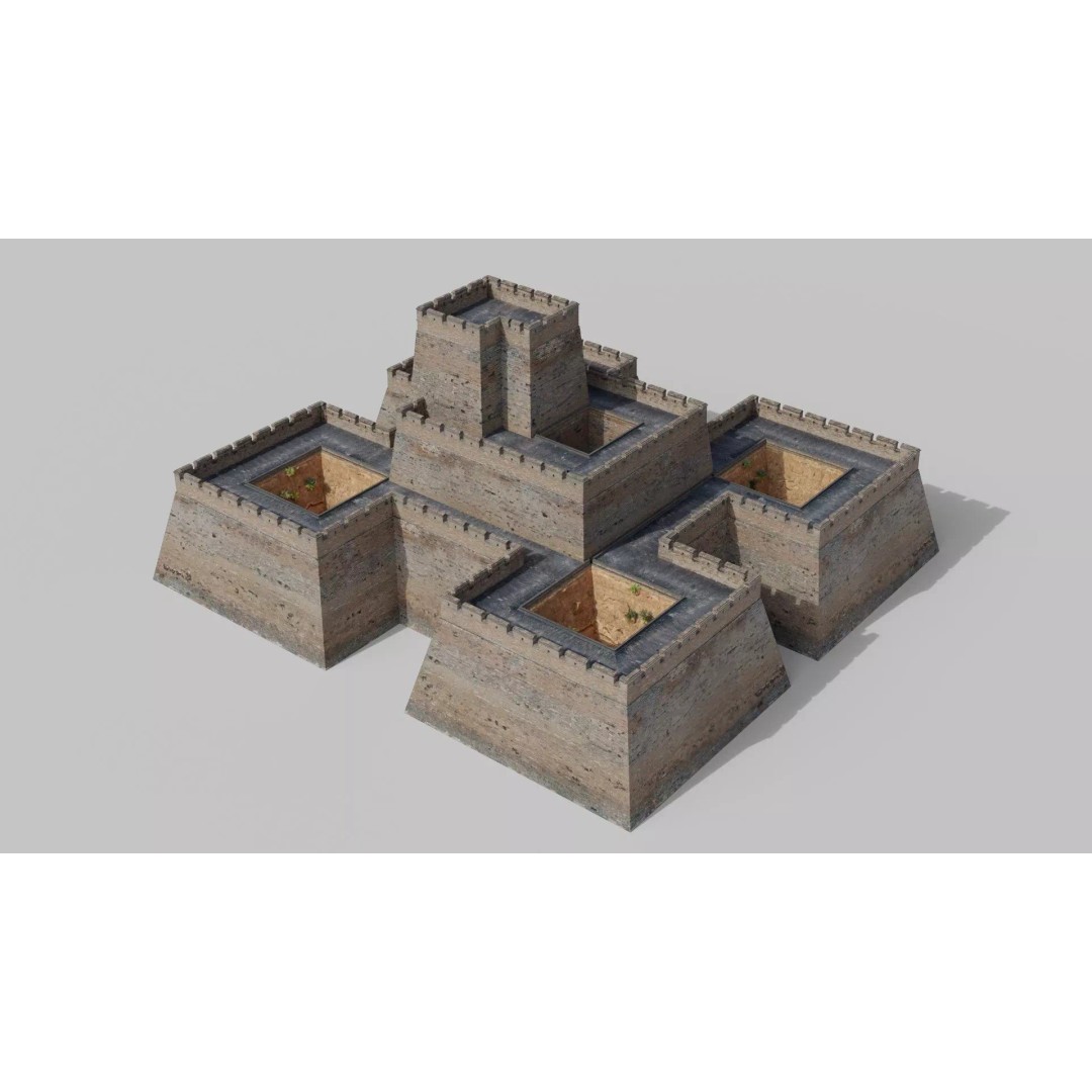Modular Brick Wall 3D Model – Low Poly Procedural City Asset - View 15