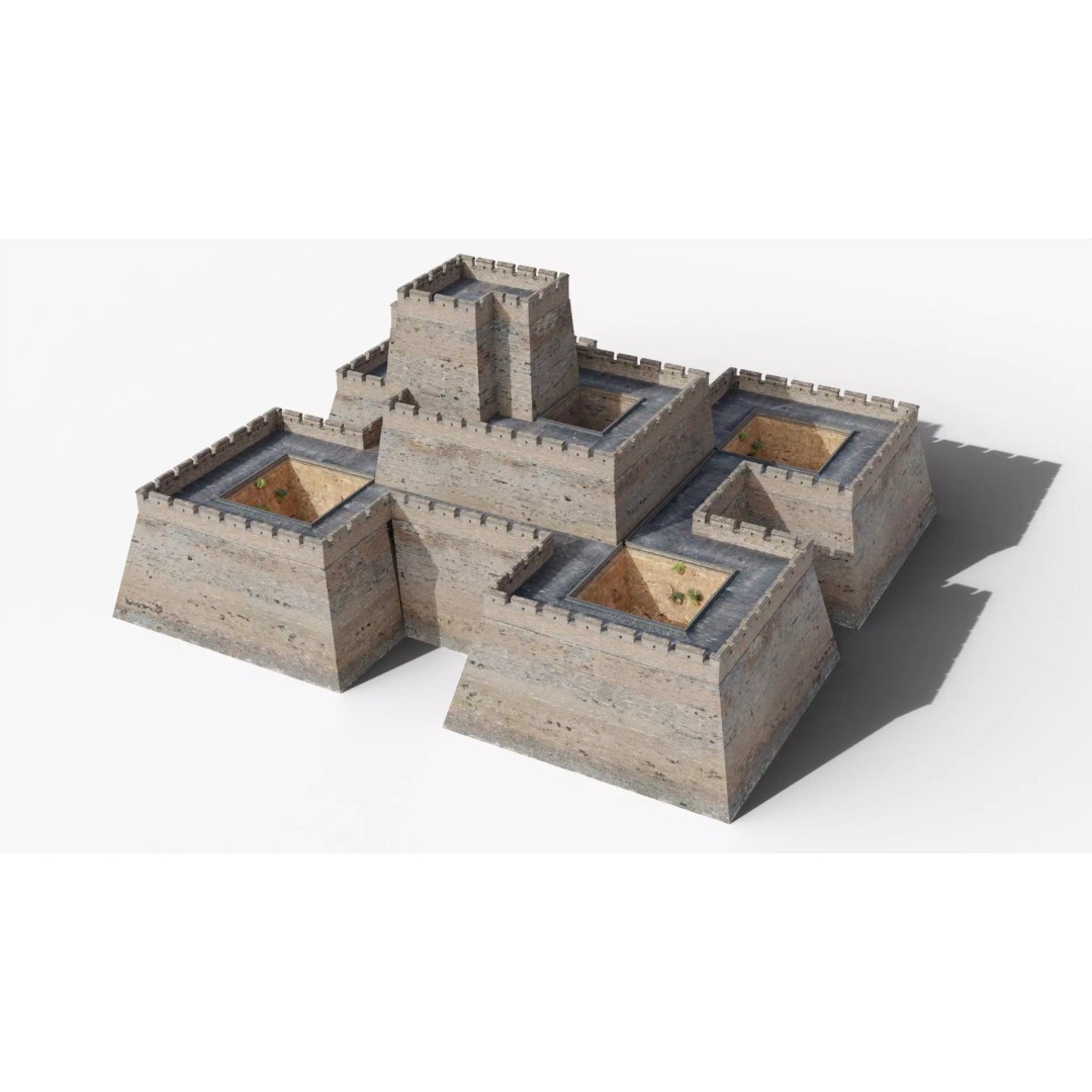 Modular Brick Wall 3D Model – Low Poly Procedural City Asset - View 2