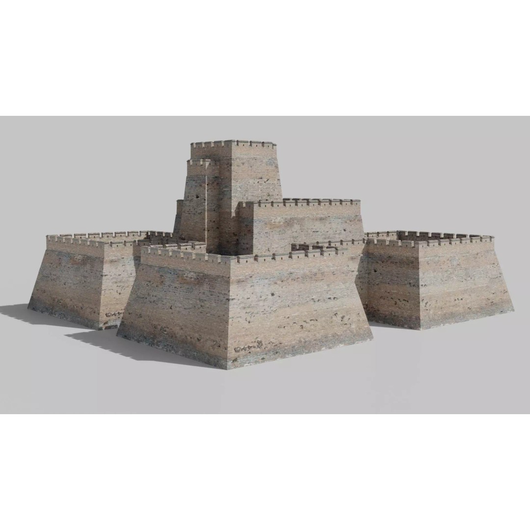 Modular Brick Wall 3D Model – Low Poly Procedural City Asset - View 21