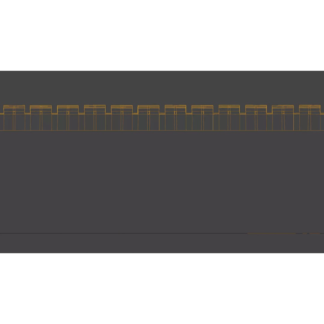 Modular Brick Wall 3D Model – Low Poly Procedural City Asset - View 23