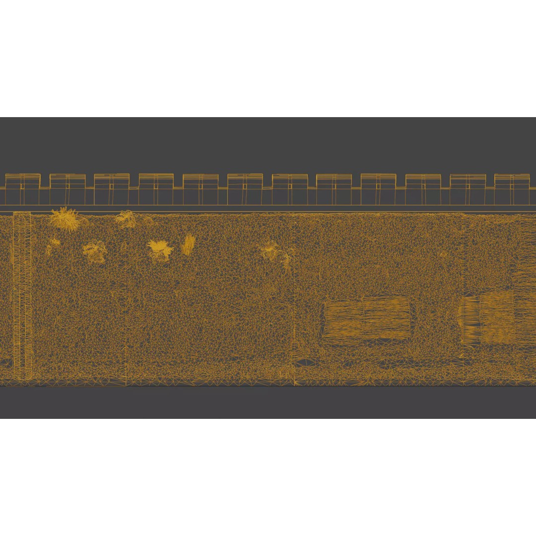 Modular Brick Wall 3D Model – Low Poly Procedural City Asset - View 24