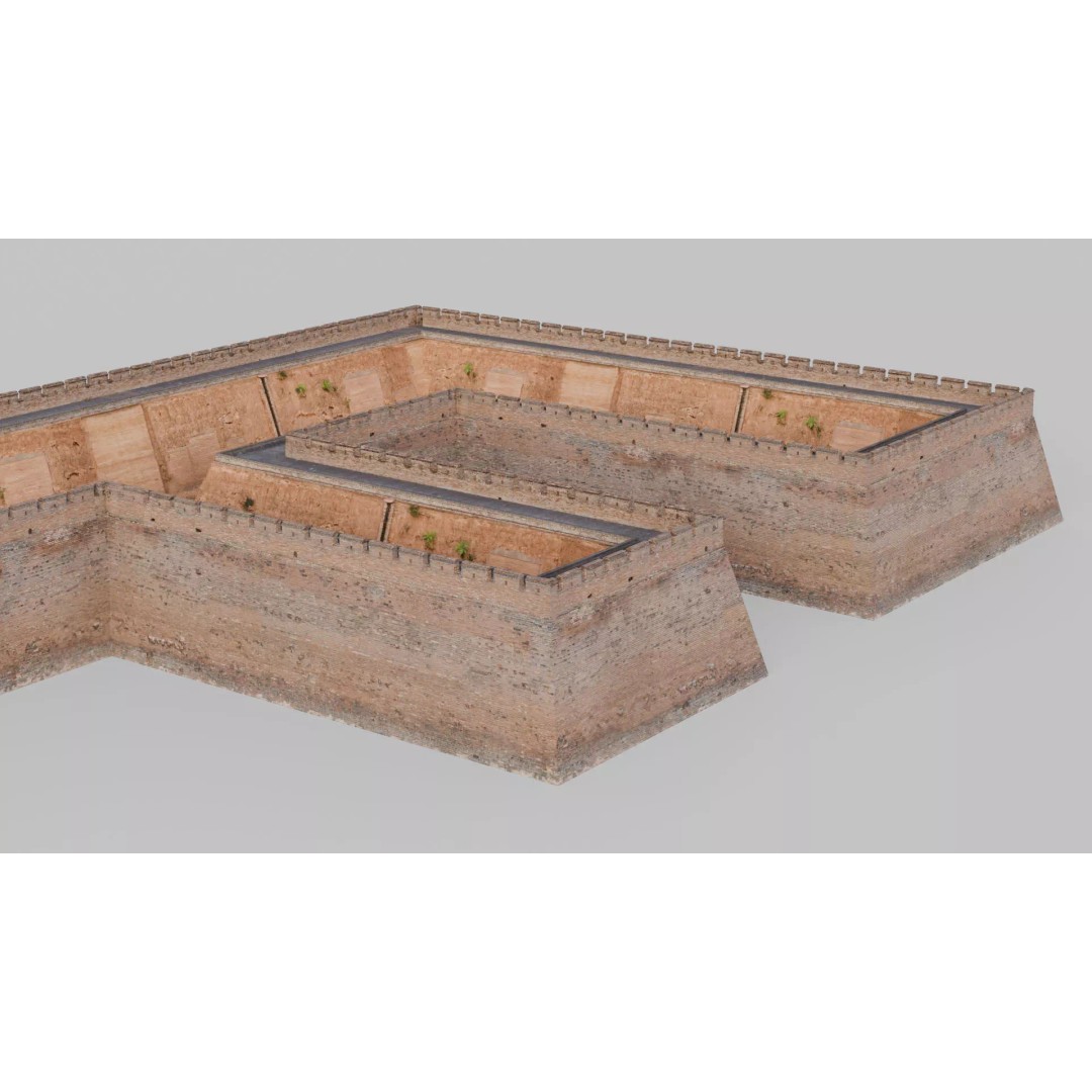 Modular Brick Wall 3D Model – Low Poly Procedural City Asset - View 26