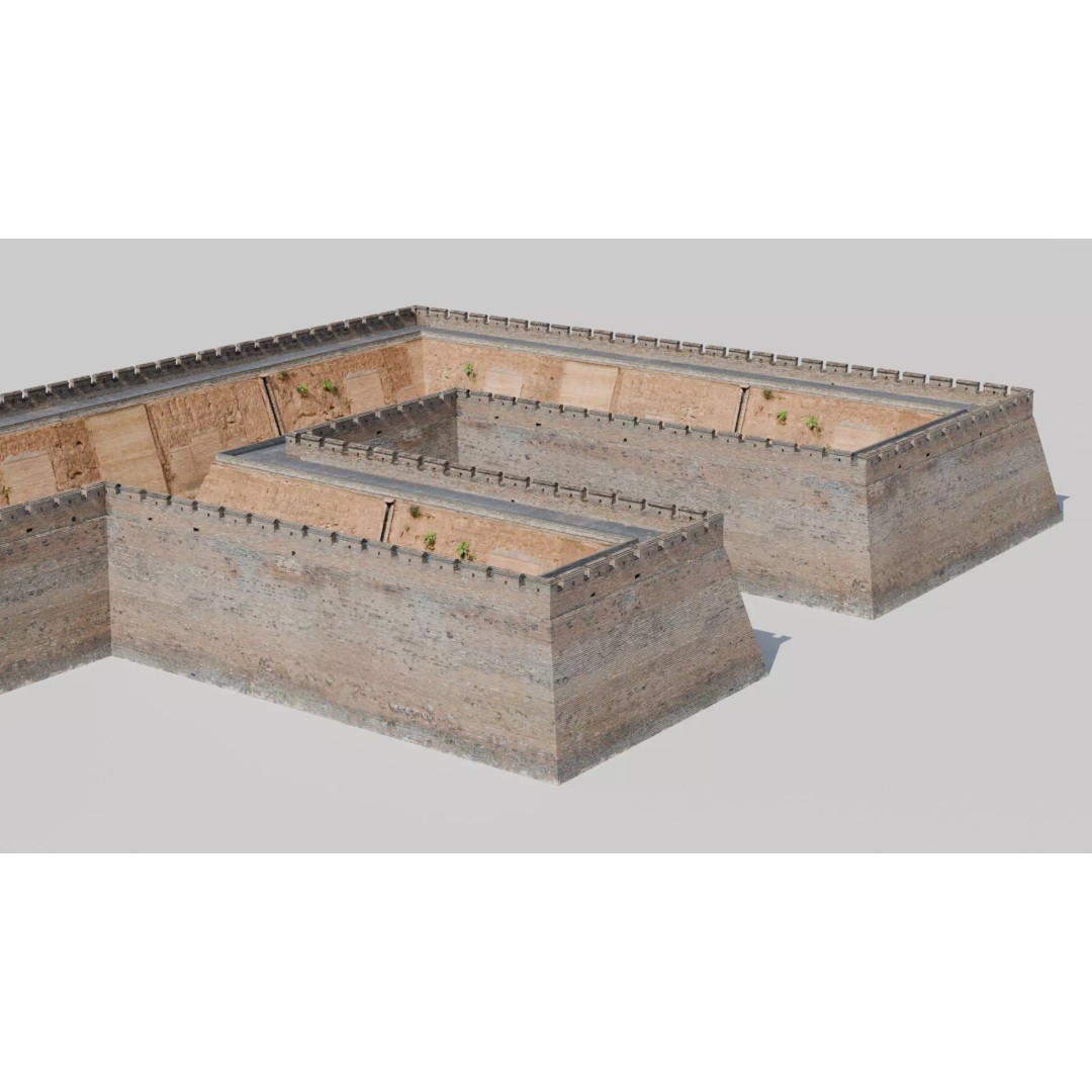 Modular Brick Wall 3D Model – Low Poly Procedural City Asset - View 27