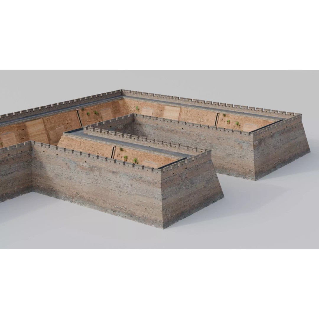 Modular Brick Wall 3D Model – Low Poly Procedural City Asset - View 28