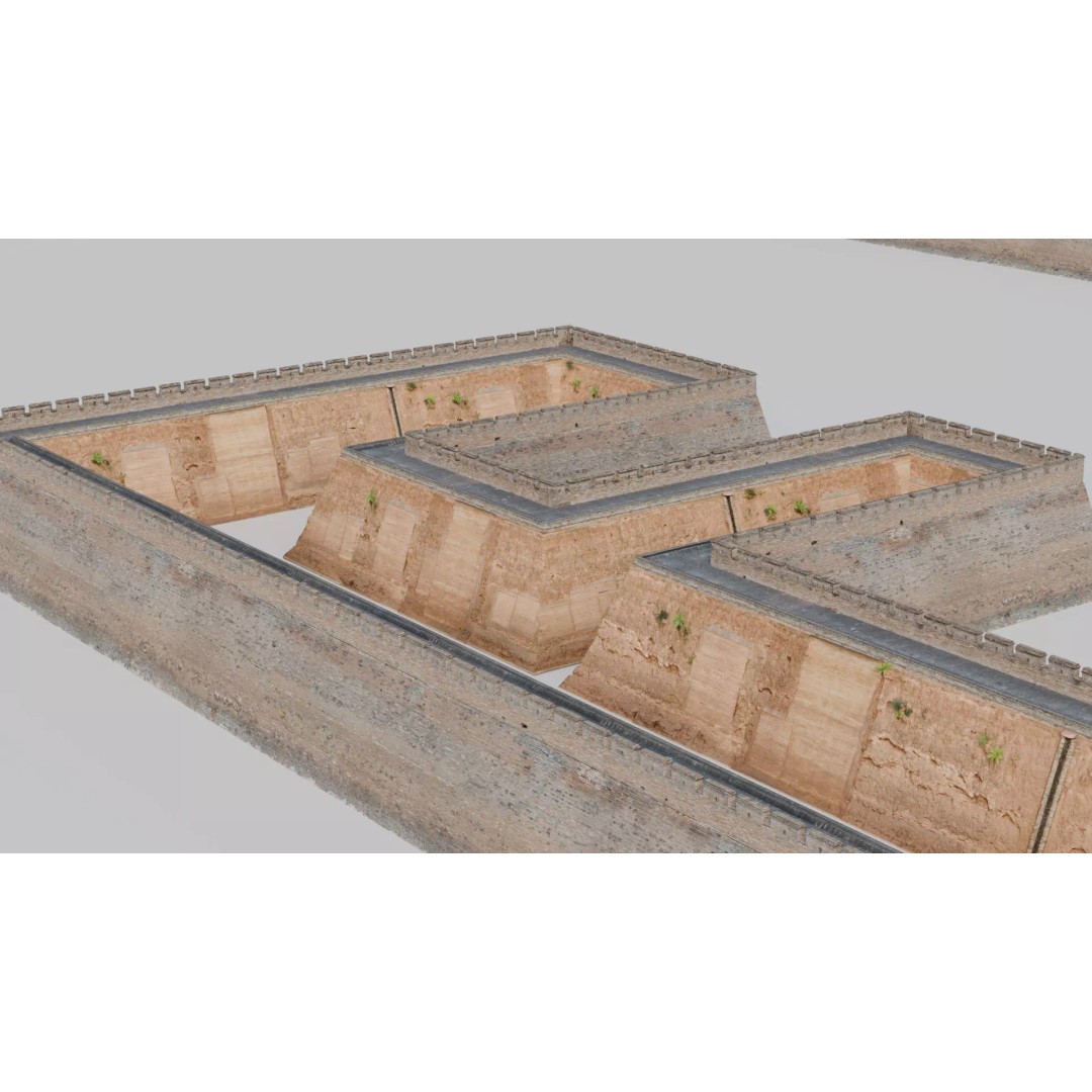 Modular Brick Wall 3D Model – Low Poly Procedural City Asset - View 30