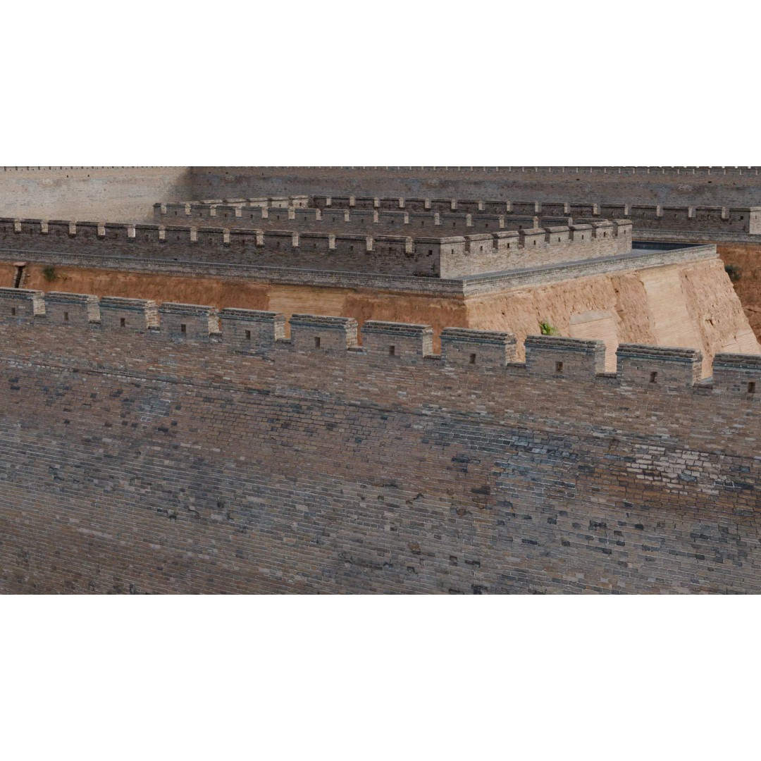 Modular Brick Wall 3D Model – Low Poly Procedural City Asset - View 34