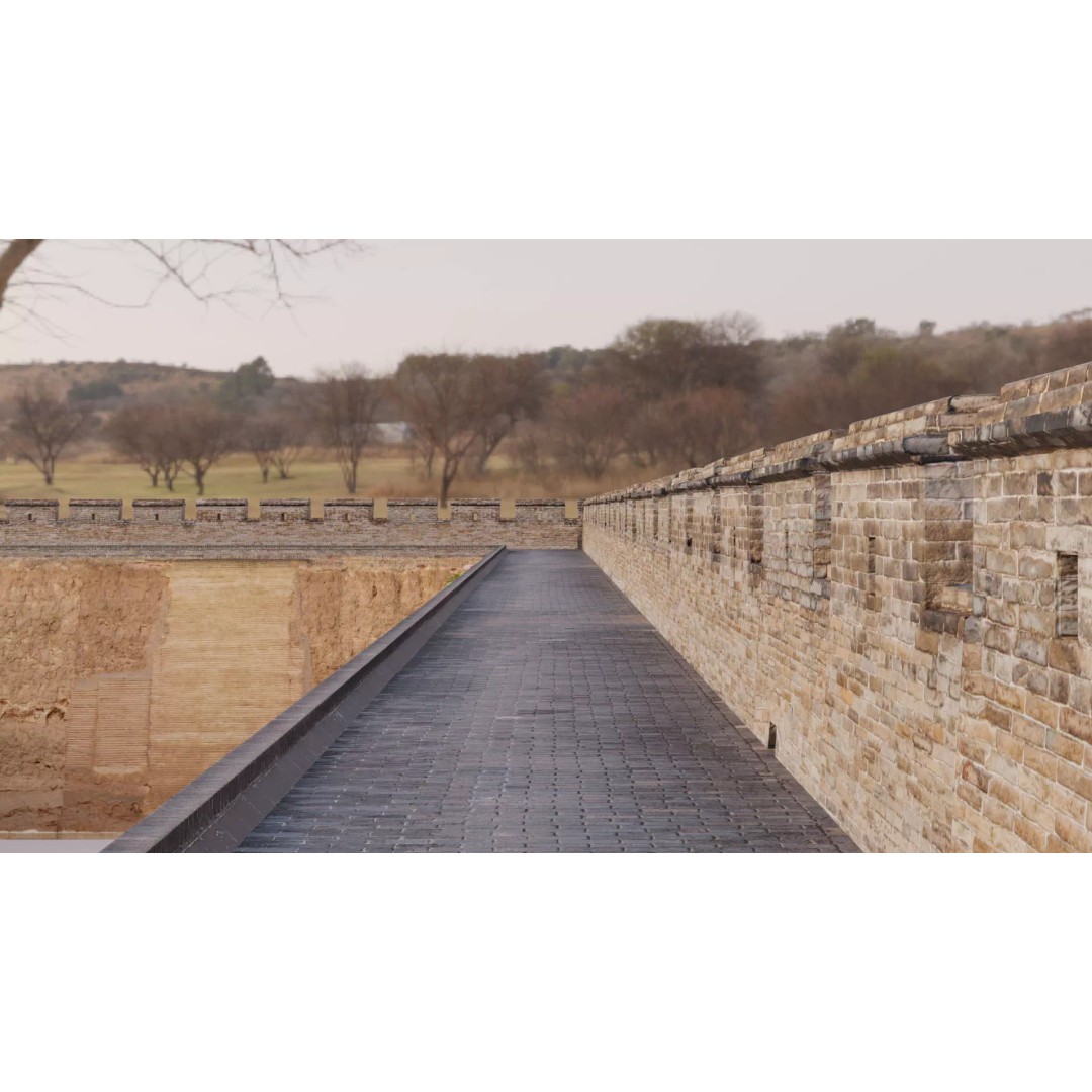 Modular Brick Wall 3D Model – Low Poly Procedural City Asset - View 9