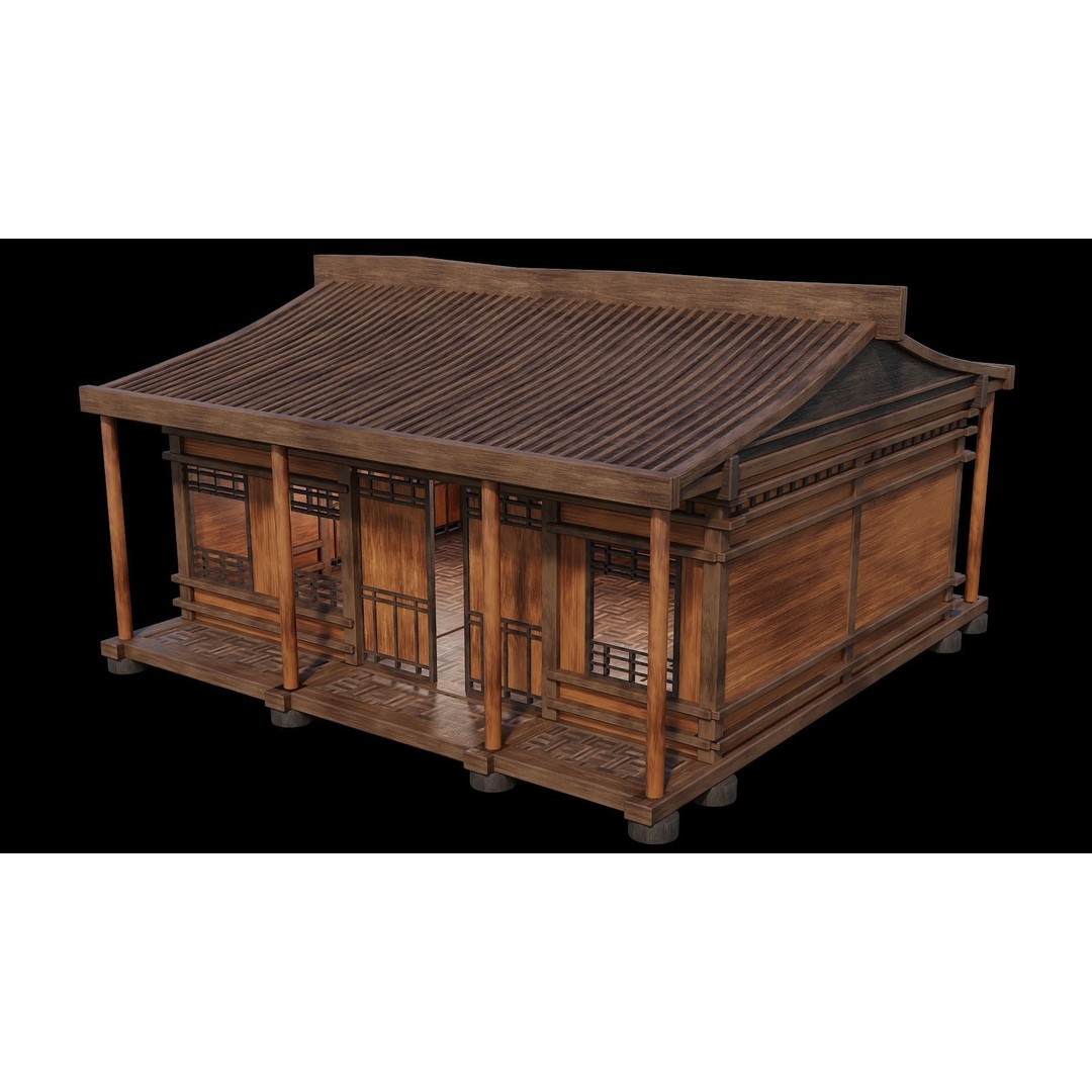 Medieval Houses 3D Model – Low Poly Game Ready Asset, PBR Textures - View 13