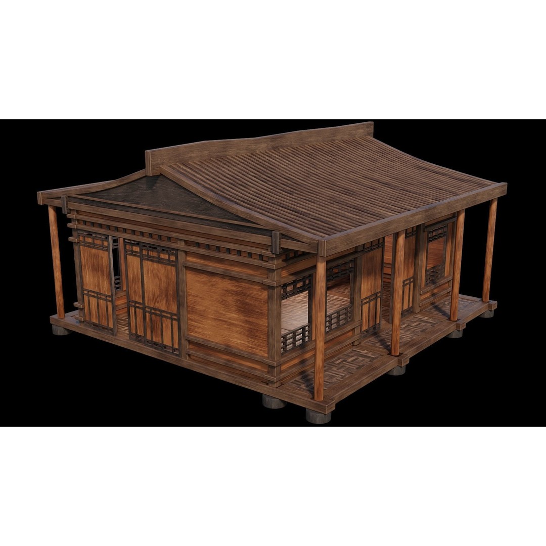 Medieval Houses 3D Model – Low Poly Game Ready Asset, PBR Textures - View 14