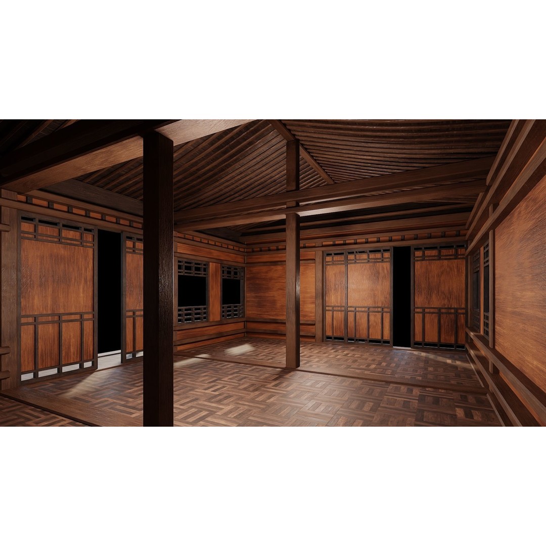 Medieval Houses 3D Model – Low Poly Game Ready Asset, PBR Textures - View 15