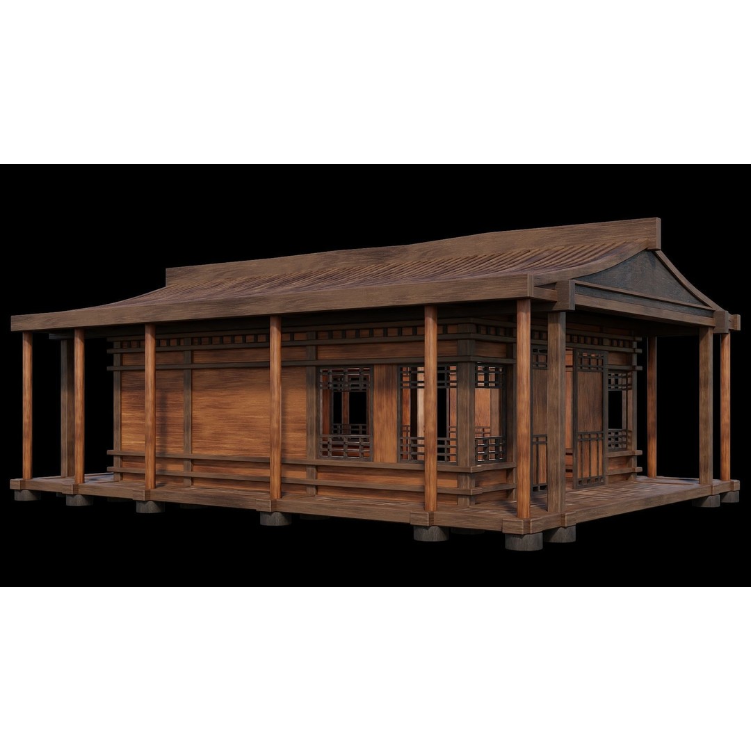Medieval Houses 3D Model – Low Poly Game Ready Asset, PBR Textures - View 17