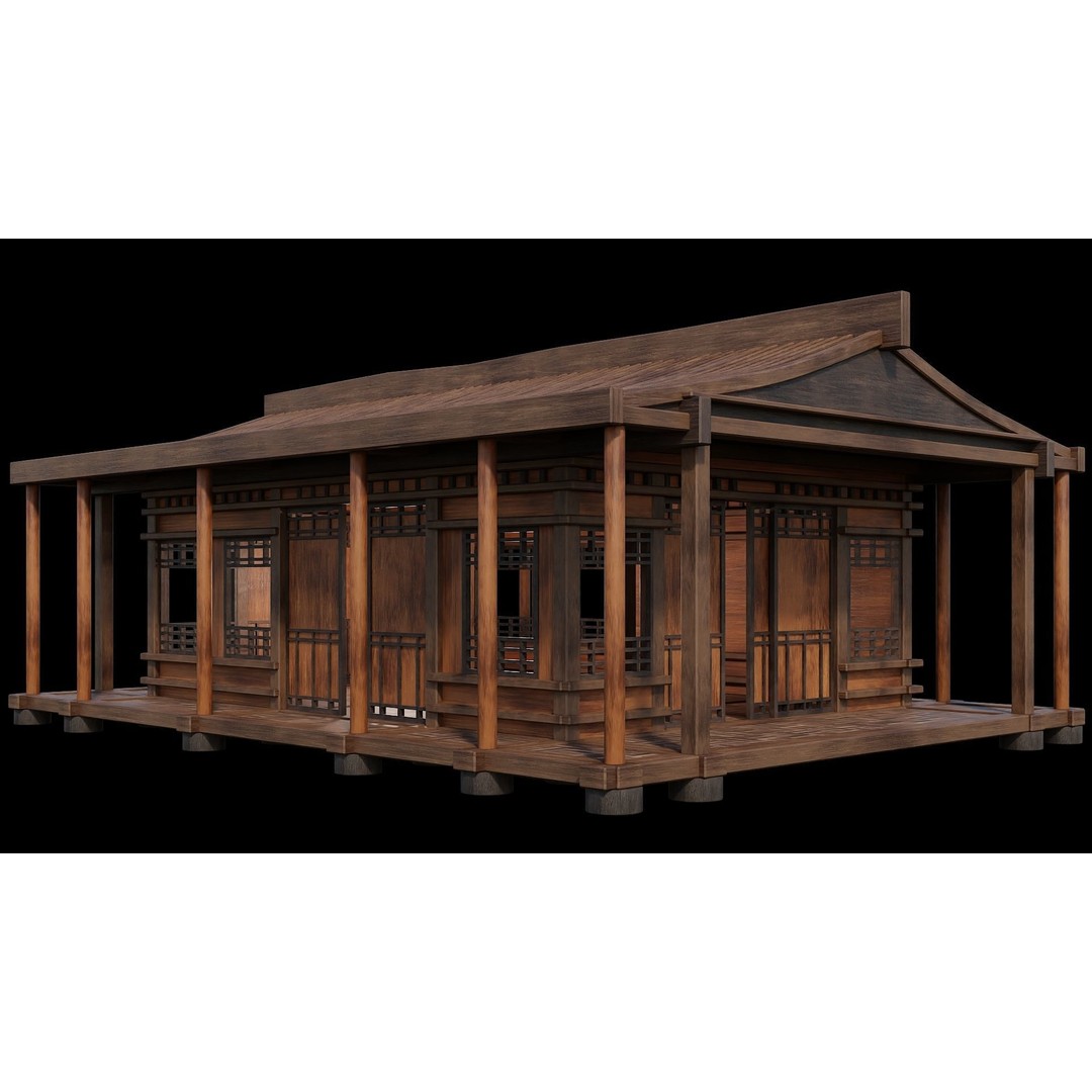 Medieval Houses 3D Model – Low Poly Game Ready Asset, PBR Textures - View 19