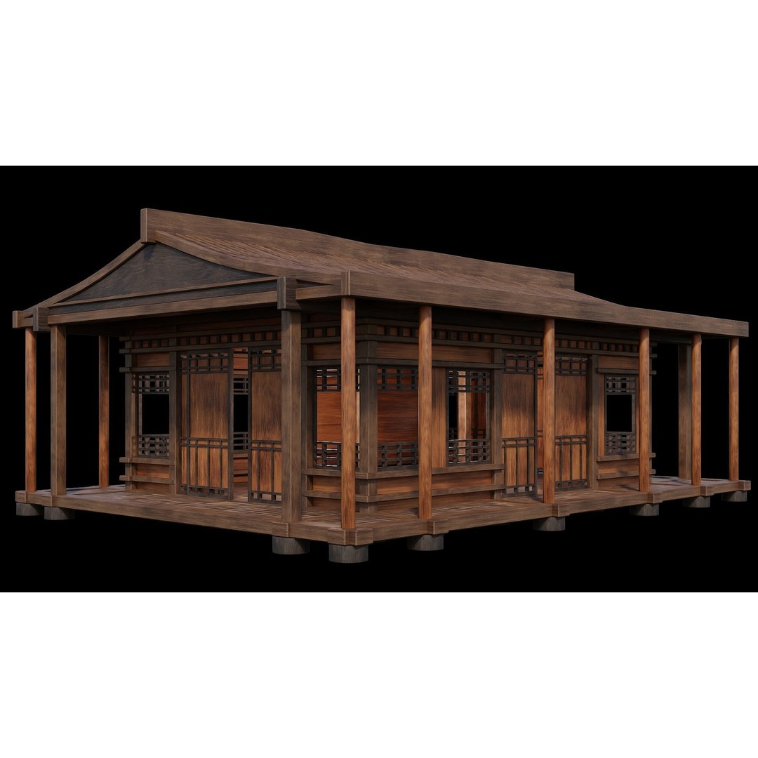 Medieval Houses 3D Model – Low Poly Game Ready Asset, PBR Textures - View 20