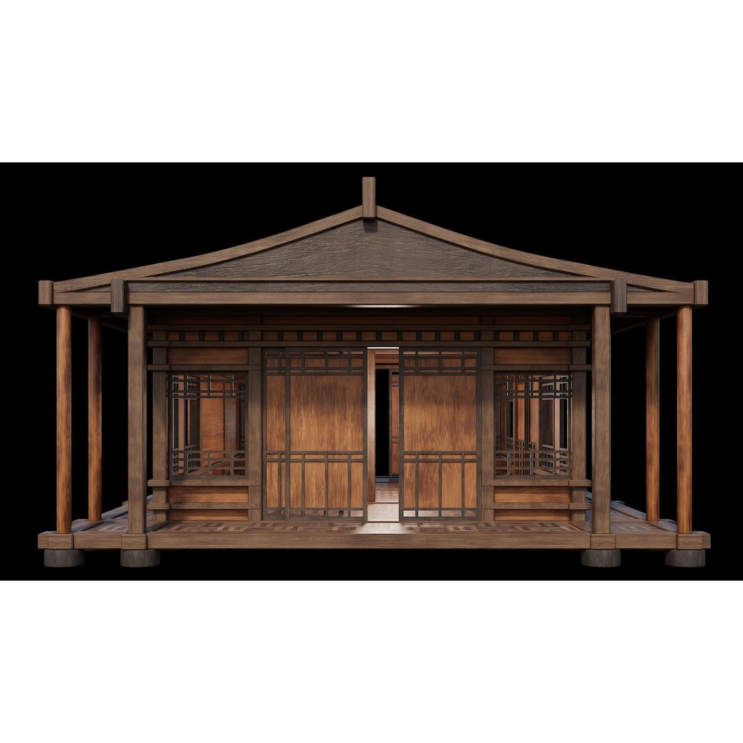 Medieval Houses 3D Model – Low Poly Game Ready Asset, PBR Textures - View 21