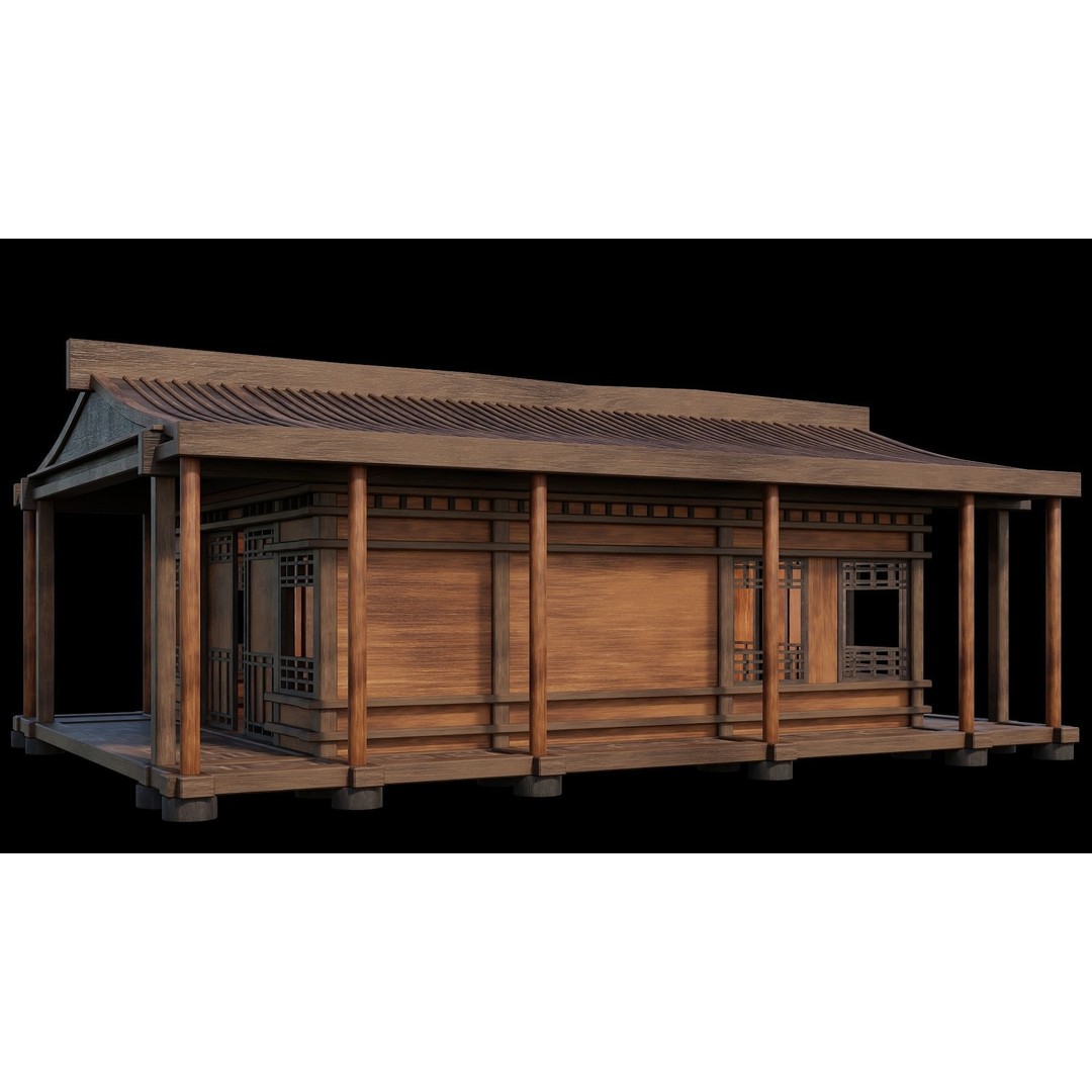 Medieval Houses 3D Model – Low Poly Game Ready Asset, PBR Textures - View 23