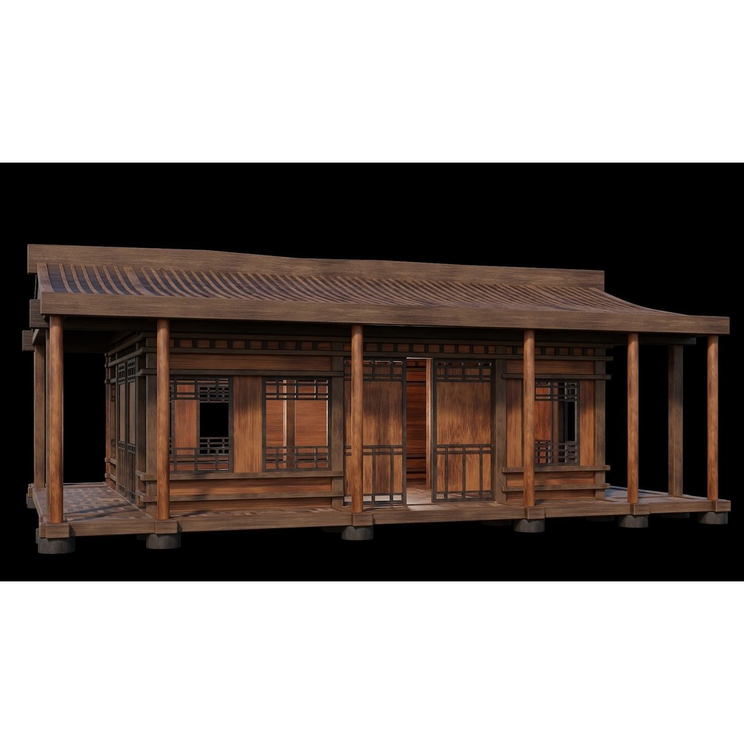Medieval Houses 3D Model – Low Poly Game Ready Asset, PBR Textures - View 24